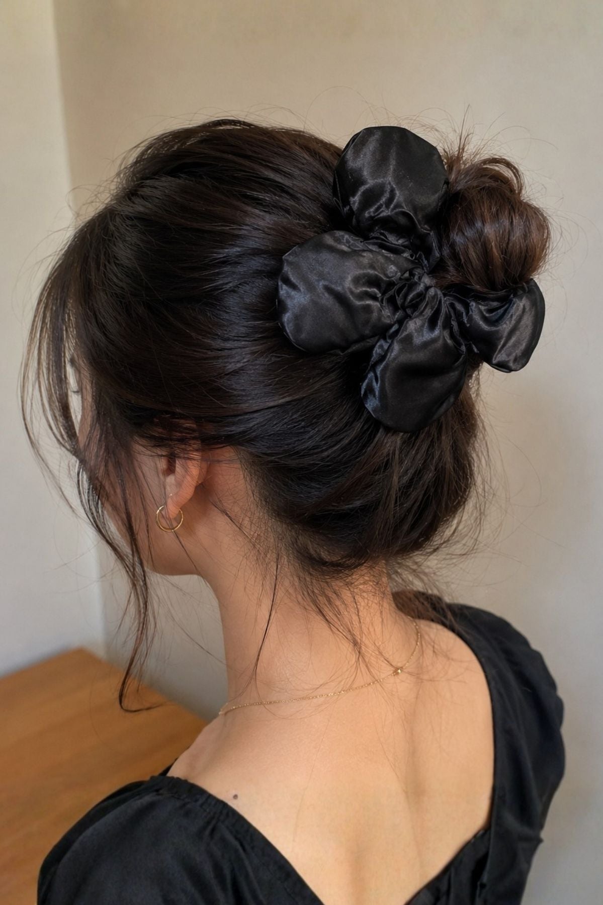 Ivory Satin Scrunchie