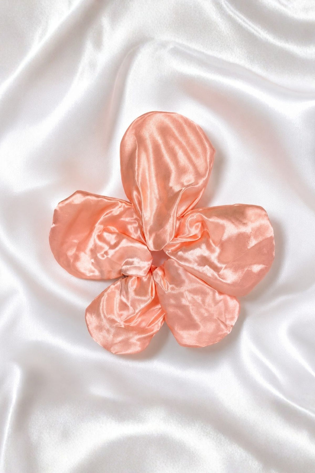 Peach Satin Scrunchie