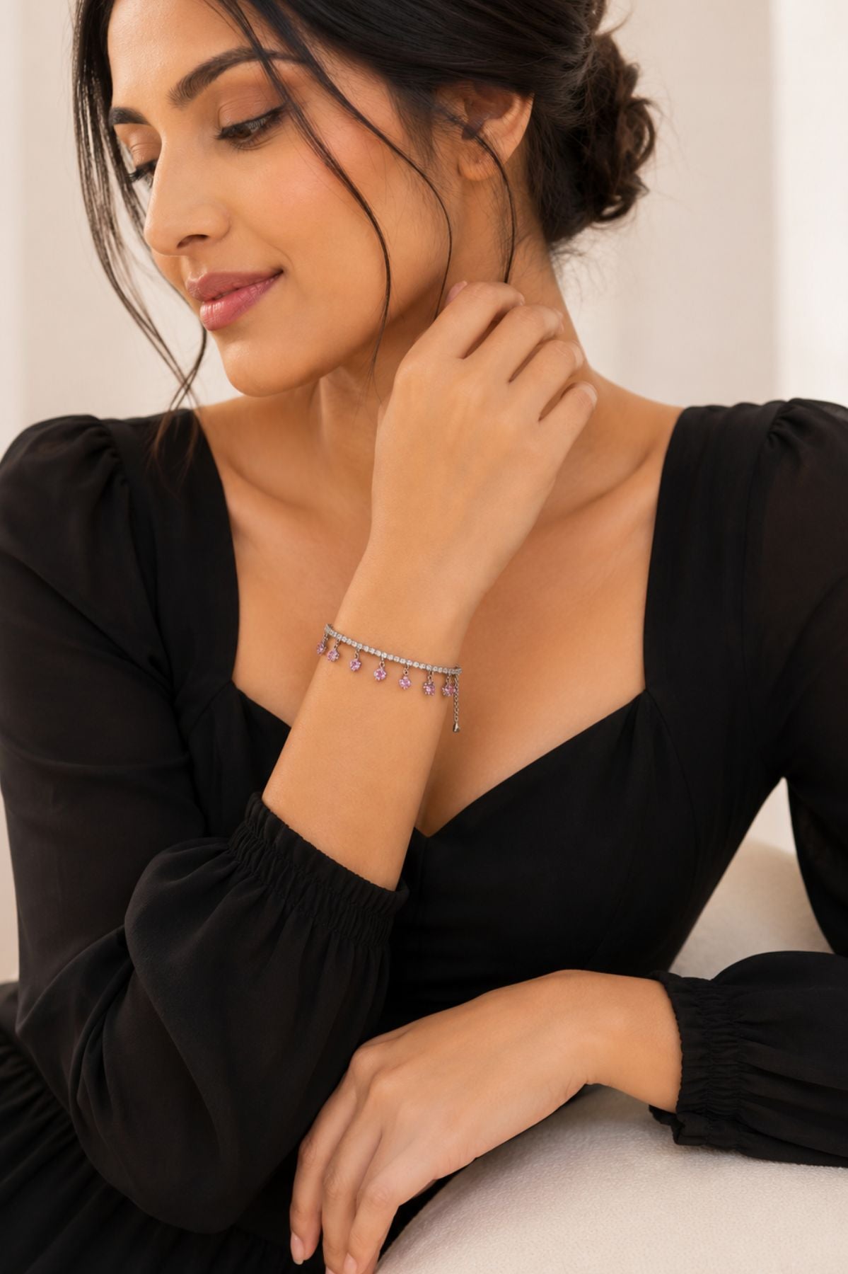 Crystal Drop Charm Bracelet