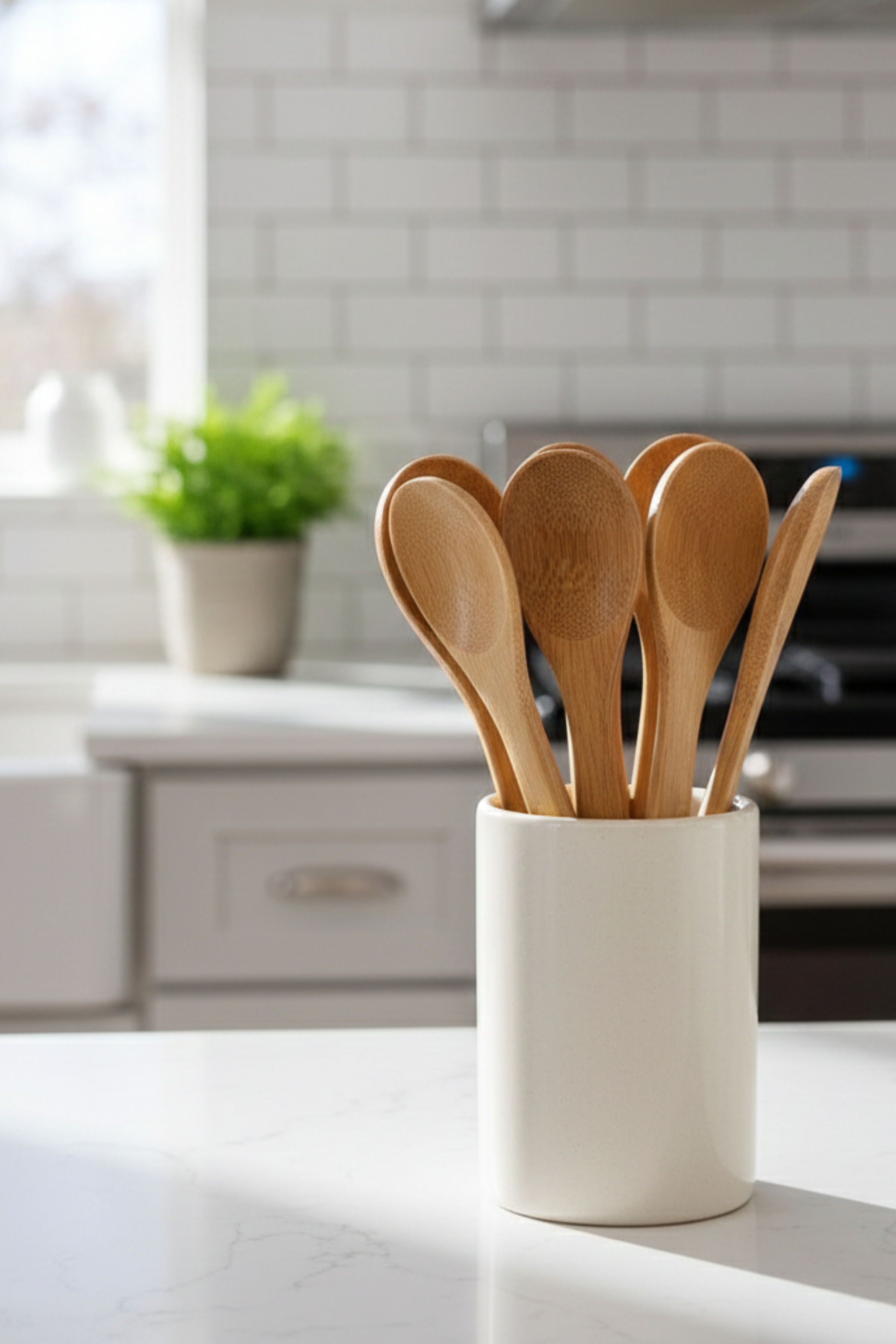 Wooden Spoon Set of 6 – Natural Kitchen Cooking & Serving Spoons