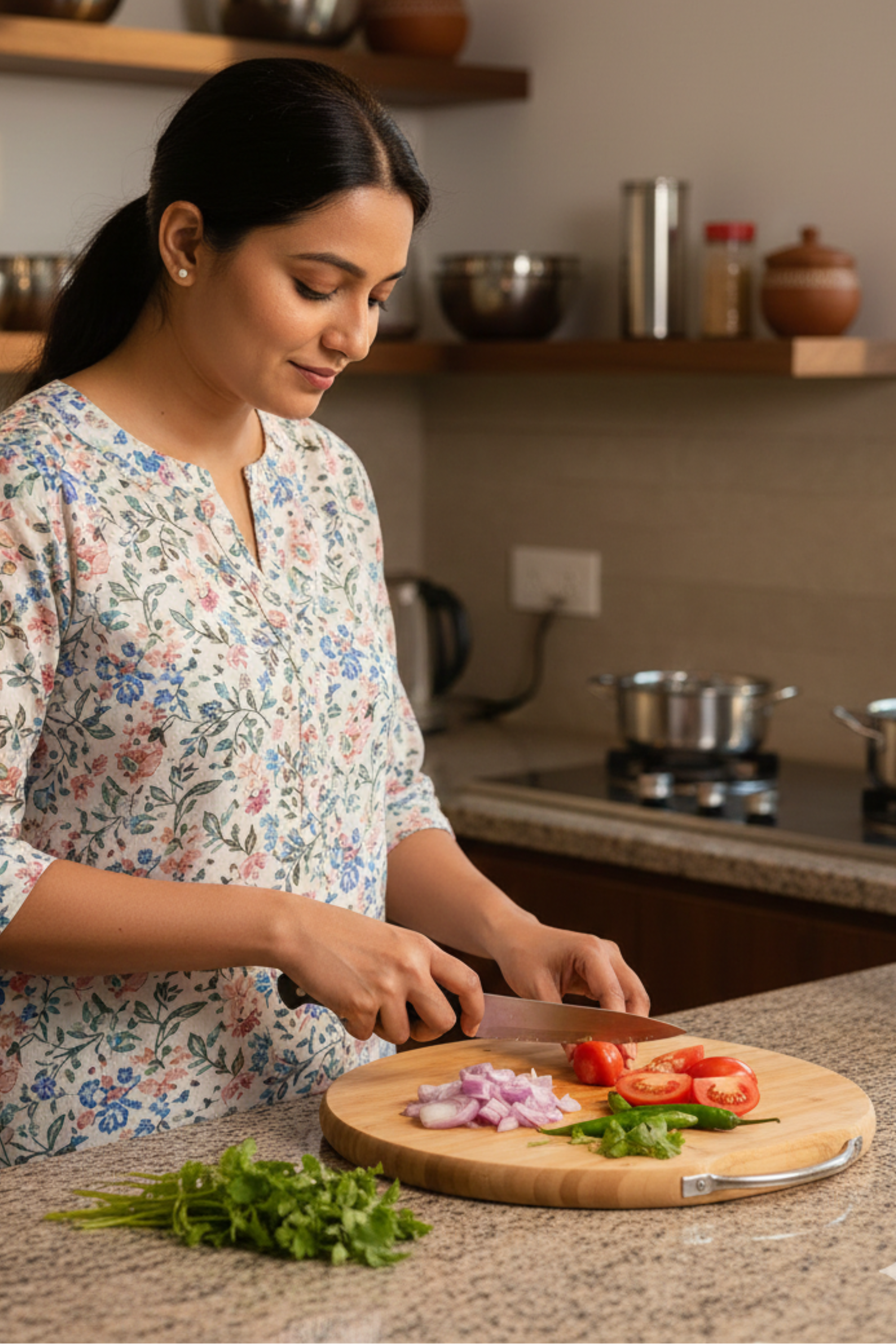 Round Wooden Chopping Board 28cm – Thick & Durable Kitchen Cutting Board