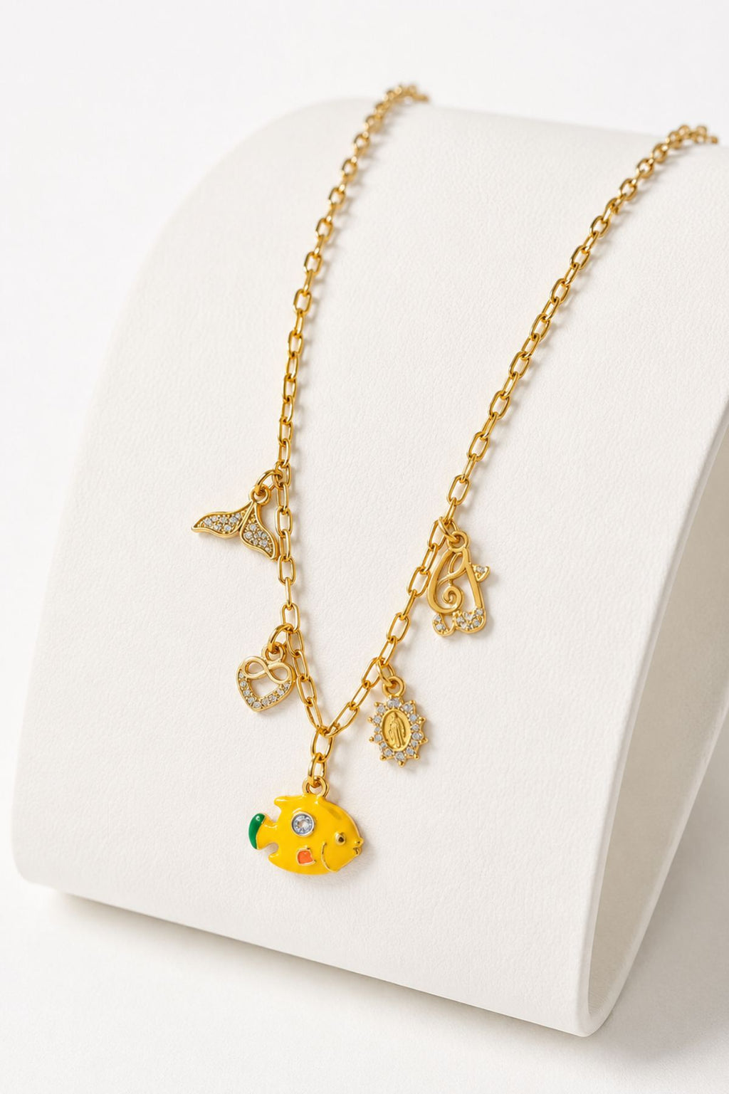 Gold-Tone Yellow Fish Charm Pendant