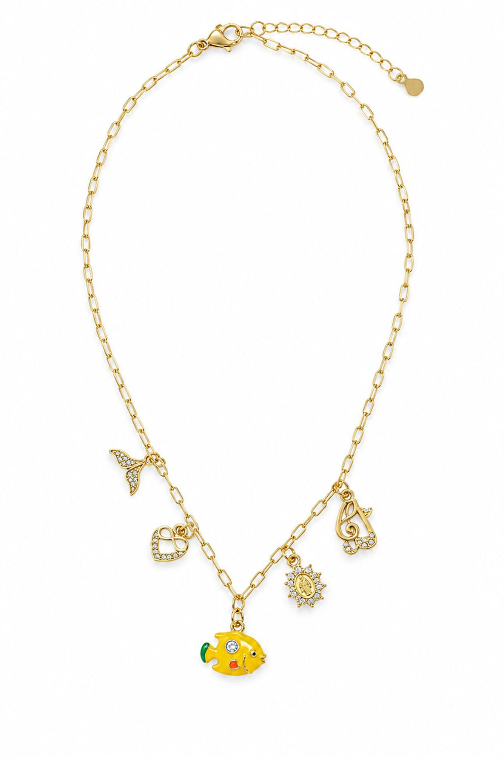 Gold-Tone Yellow Fish Charm Pendant