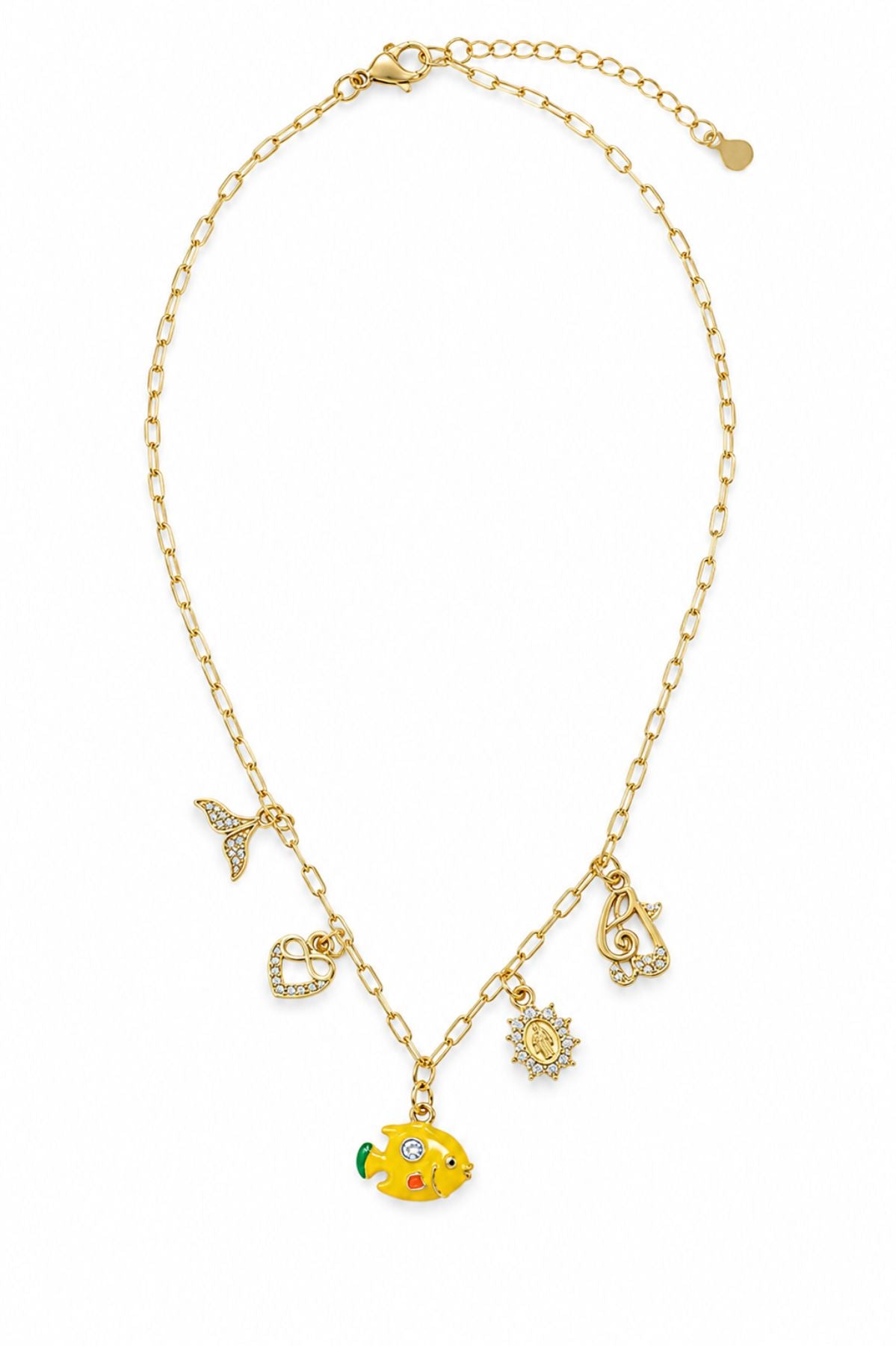 Gold-Tone Yellow Fish Charm Pendant