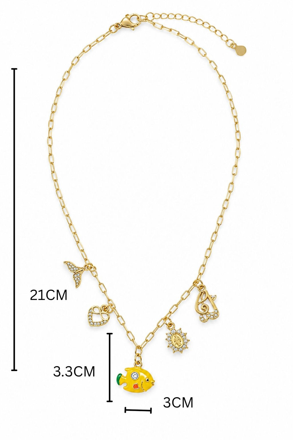 Gold-Tone Yellow Fish Charm Pendant