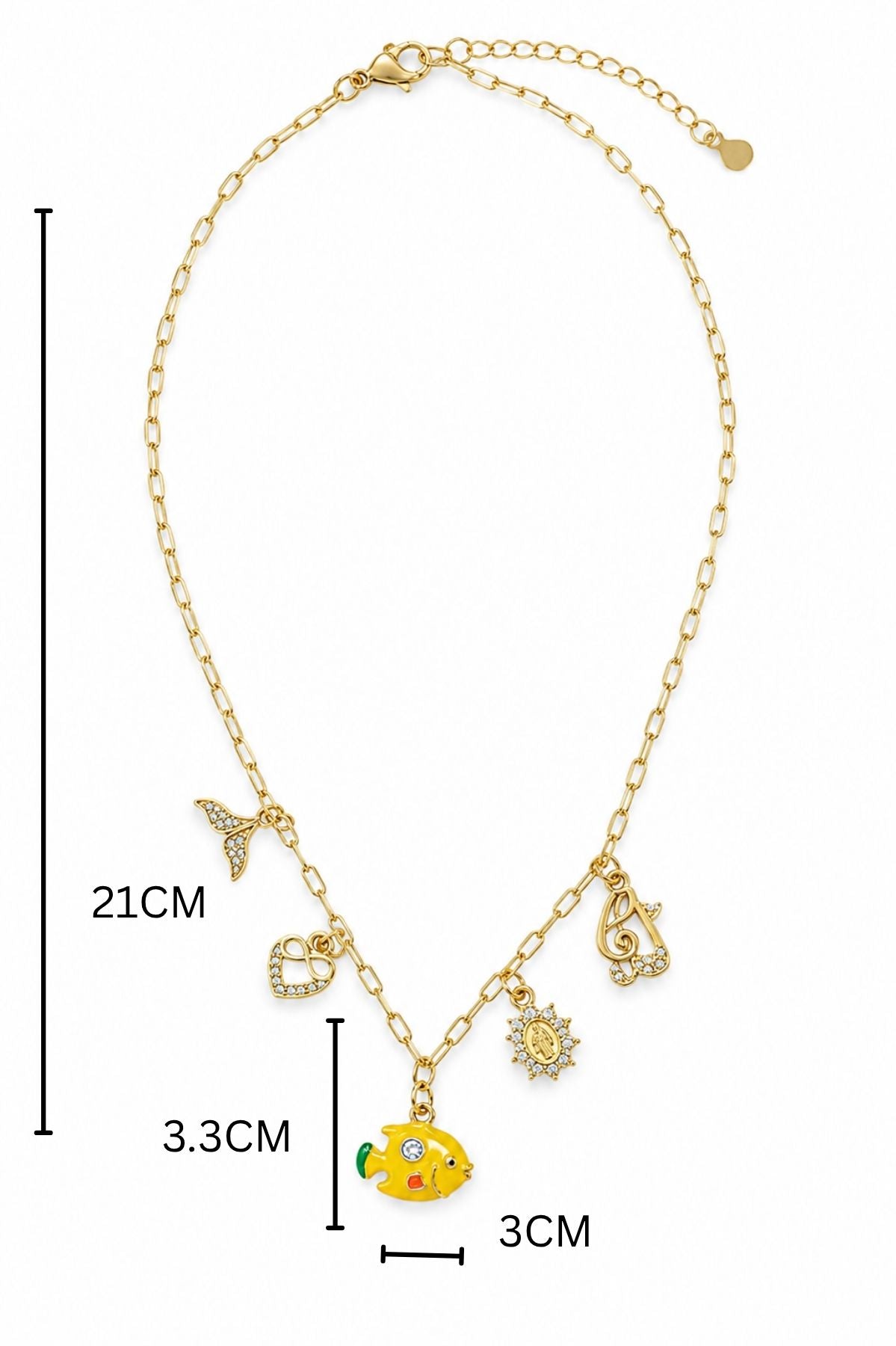 Gold-Tone Yellow Fish Charm Pendant