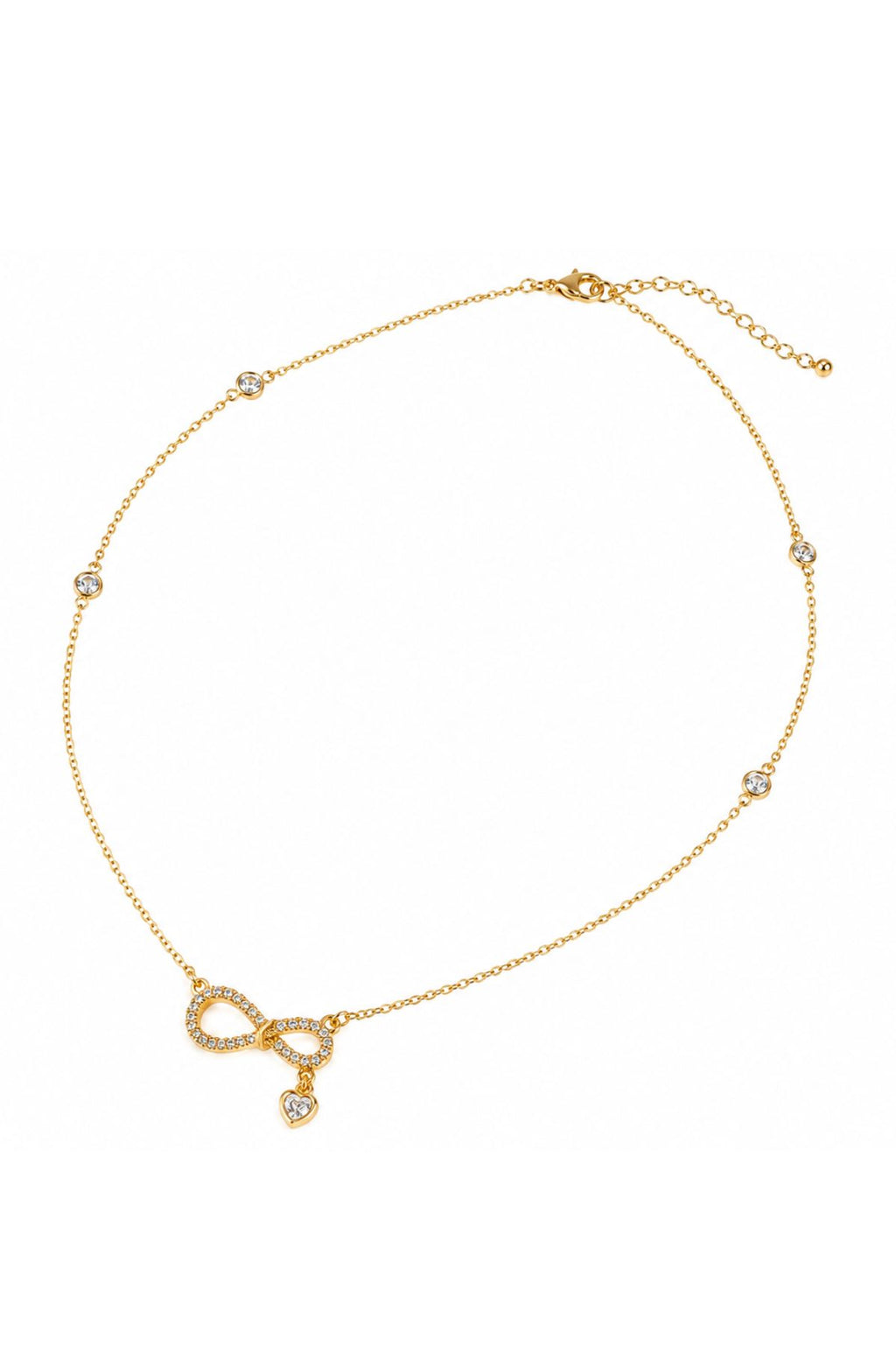 Necklace with Crystal-Studded Infinity Pendant