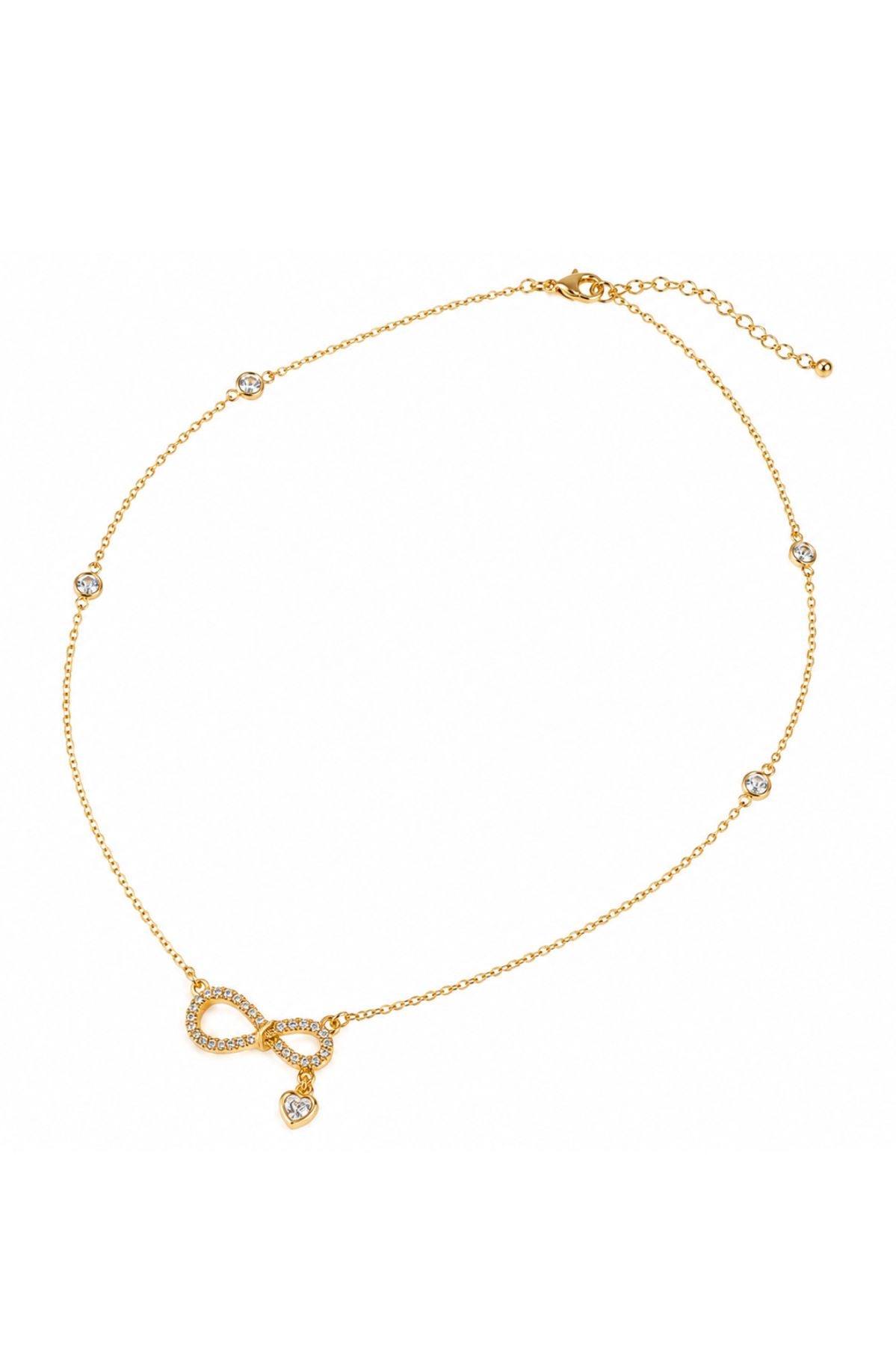Necklace with Crystal-Studded Infinity Pendant