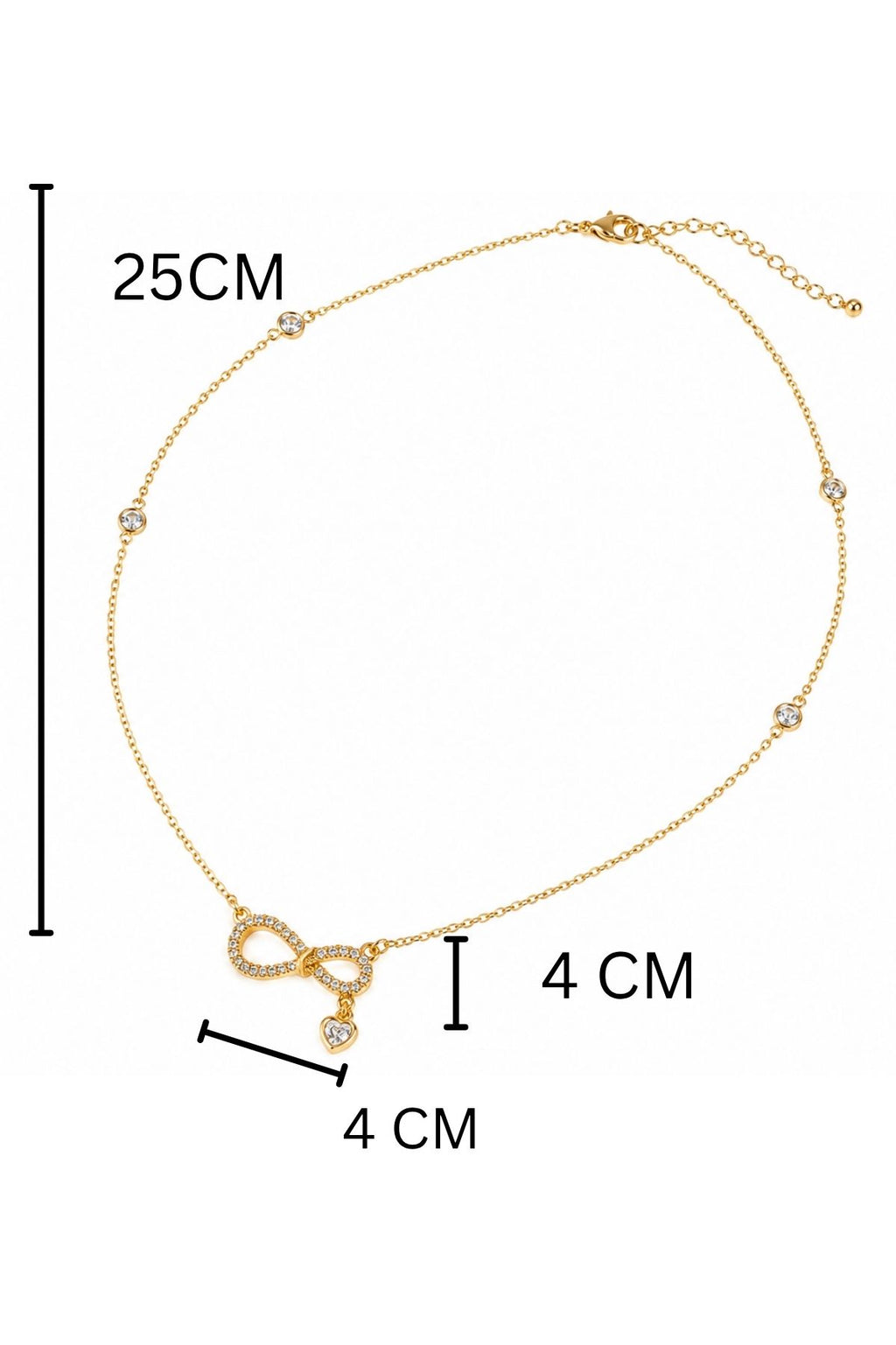 Necklace with Crystal-Studded Infinity Pendant