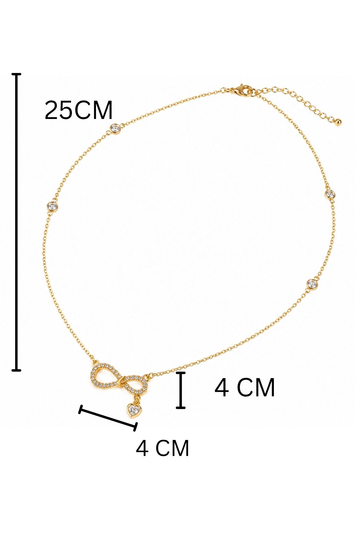 Necklace with Crystal-Studded Infinity Pendant