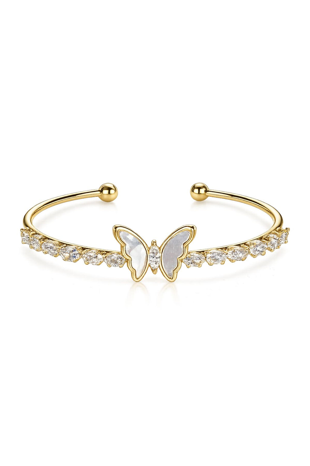 Gold Sparkling Butterfly Cuff Bracelet