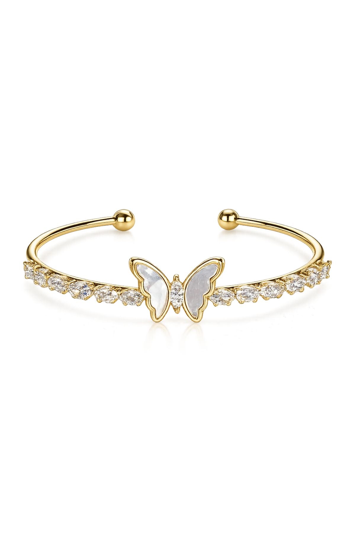 Gold Sparkling Butterfly Cuff Bracelet