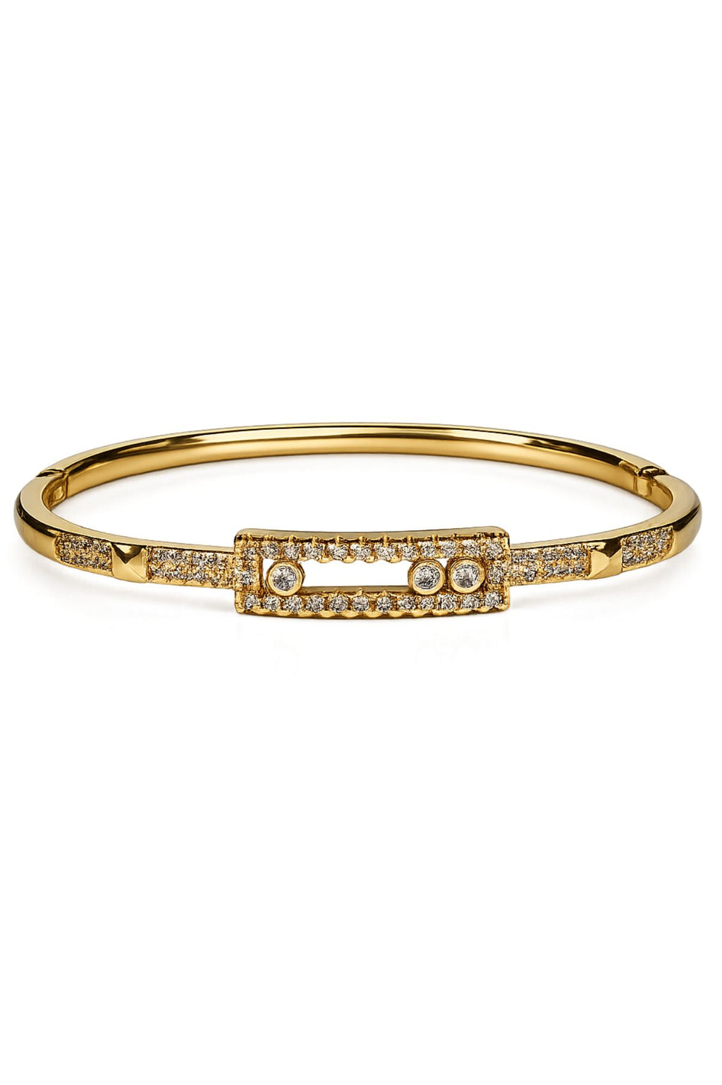 Gold-Plated Diamond Studded Bracelet