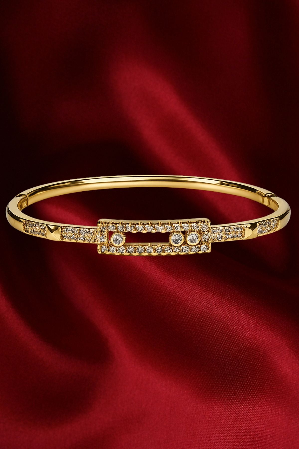 Gold-Plated Diamond Studded Bracelet
