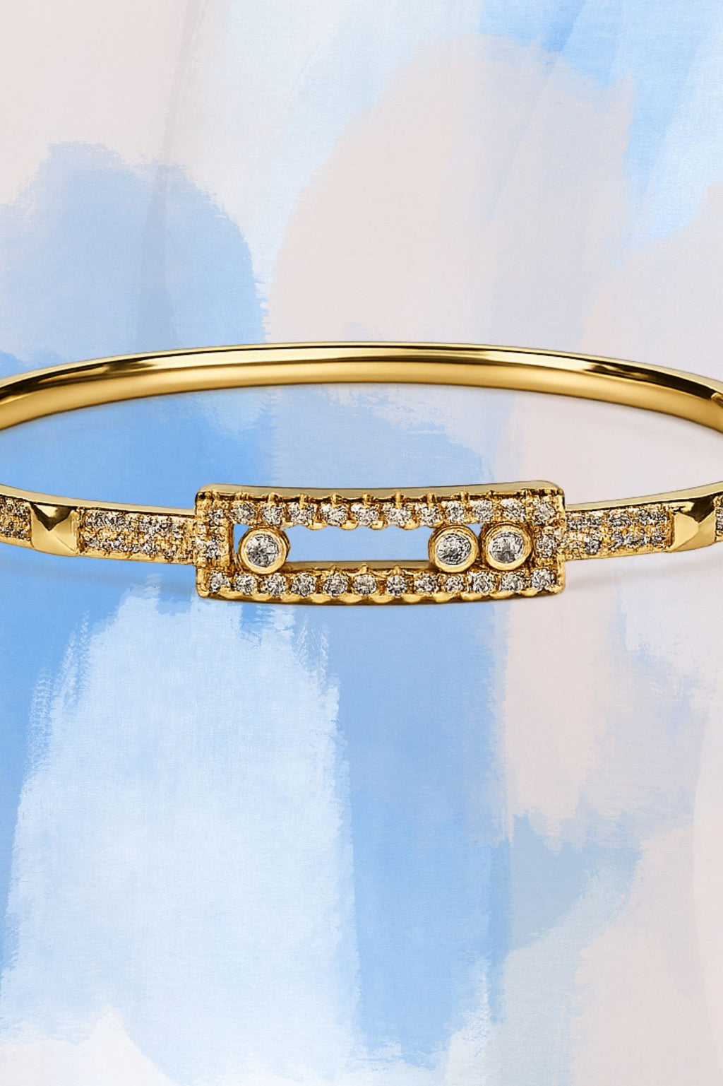 Gold-Plated Diamond Studded Bracelet
