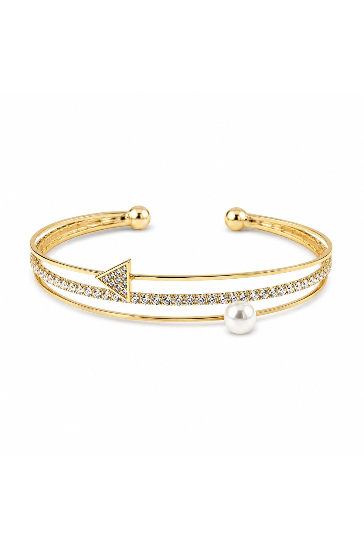 Gold-Plated Pearl Cuff Bracelet