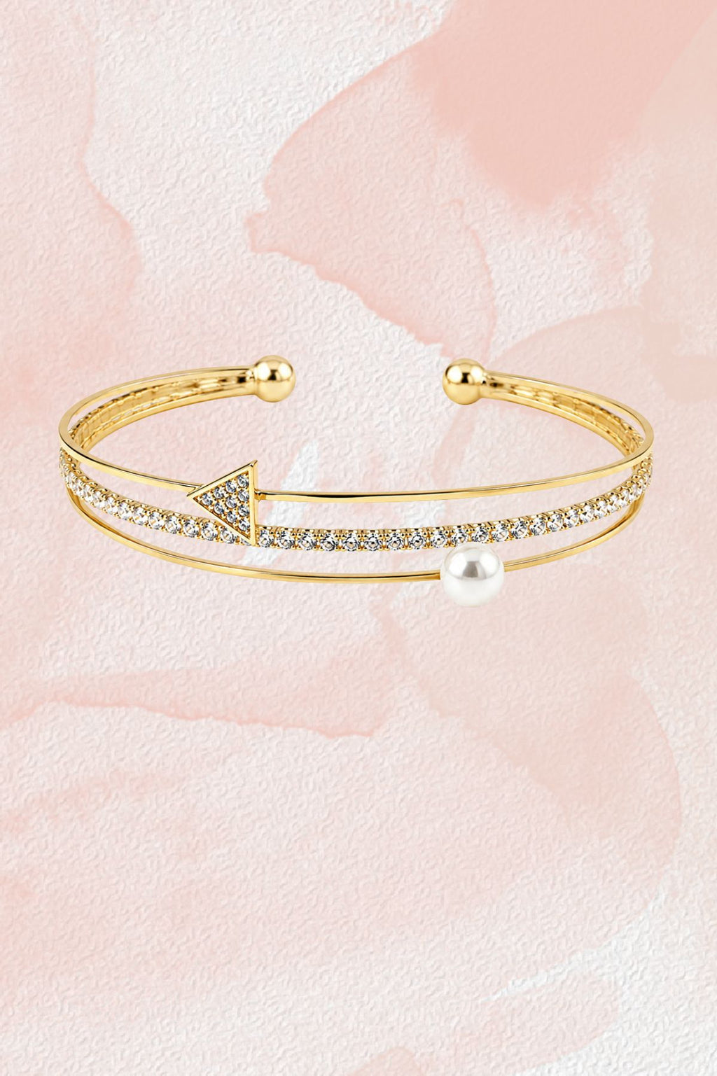 Gold-Plated Pearl Cuff Bracelet