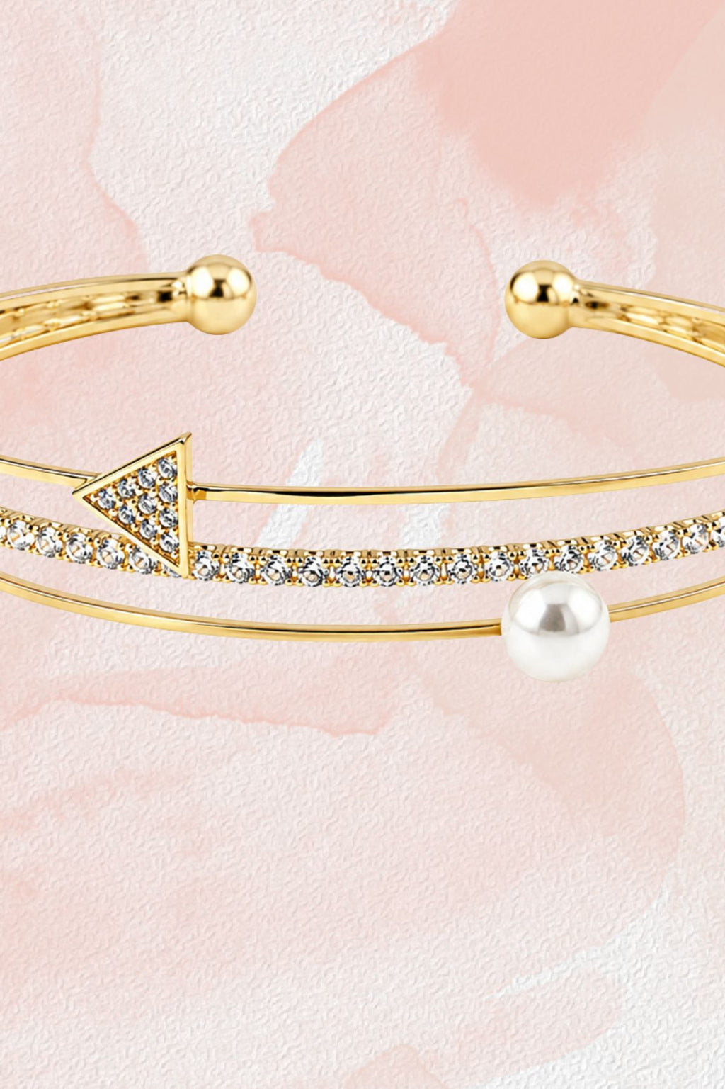 Gold-Plated Pearl Cuff Bracelet