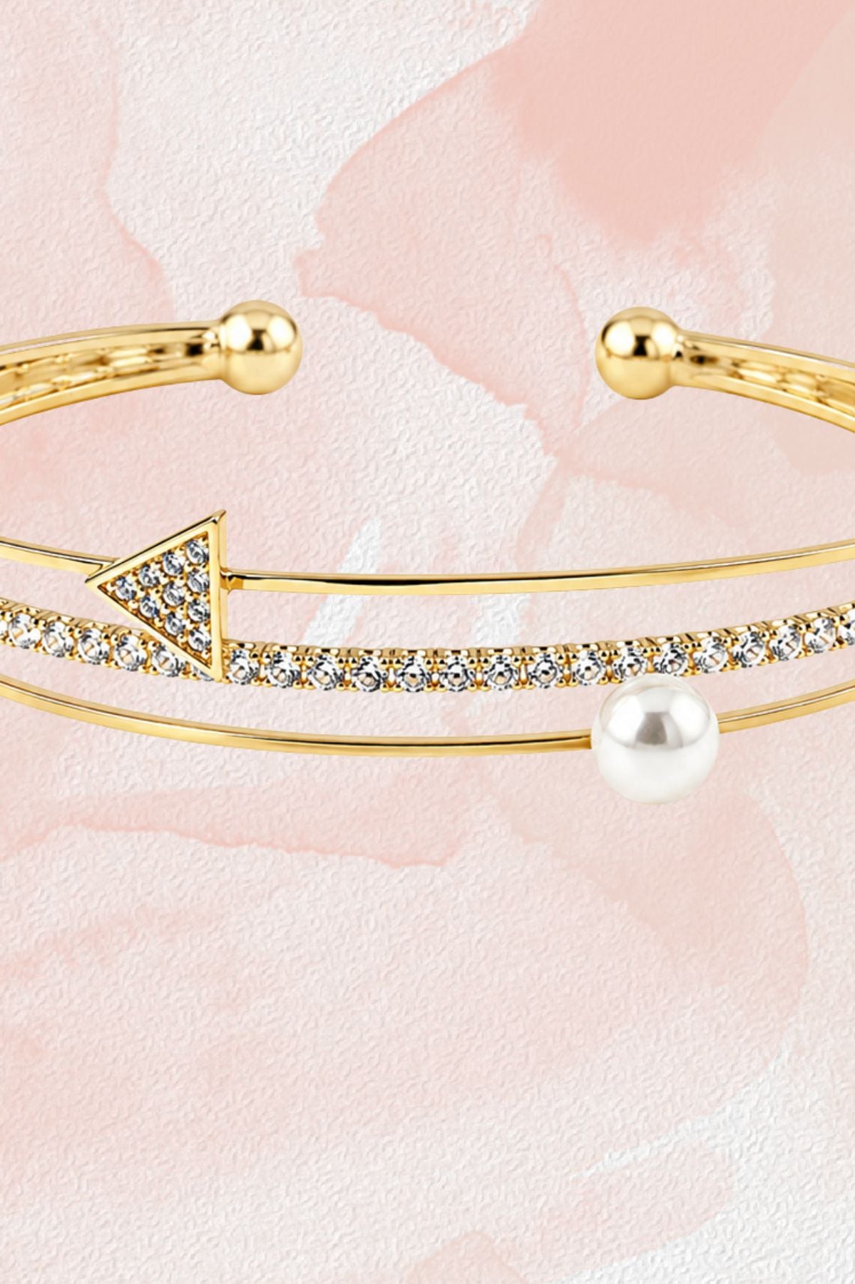 Gold-Plated Pearl Cuff Bracelet