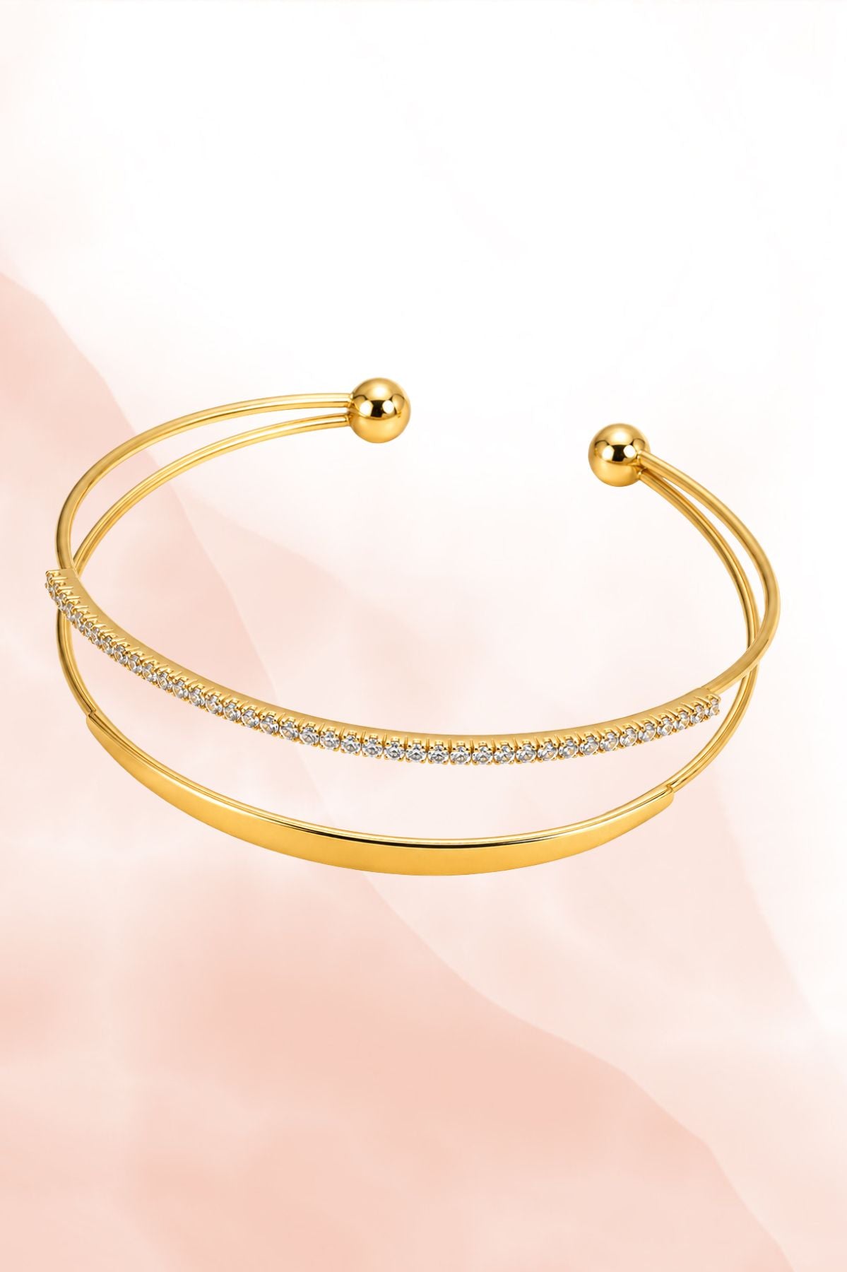 Gold-Tone Double Cuff Bangle Bracelet
