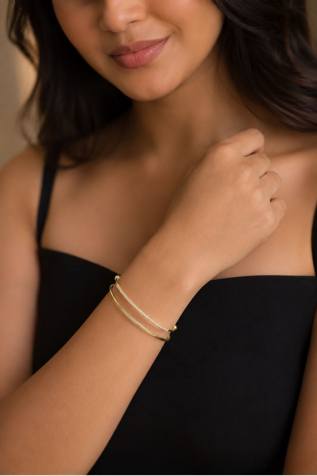Gold-Tone Double Cuff Bangle Bracelet