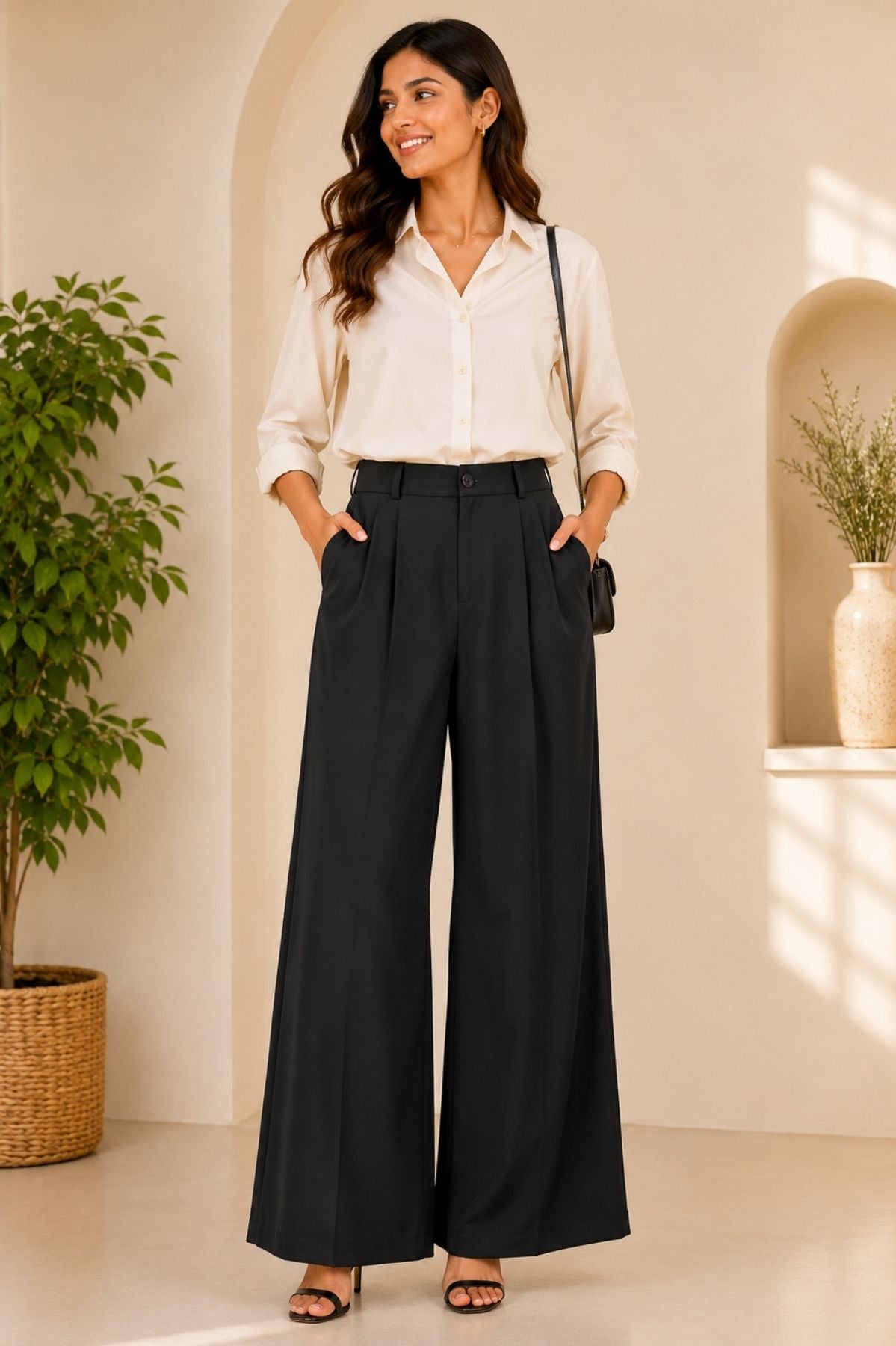 Korean Wide Leg Black Pants