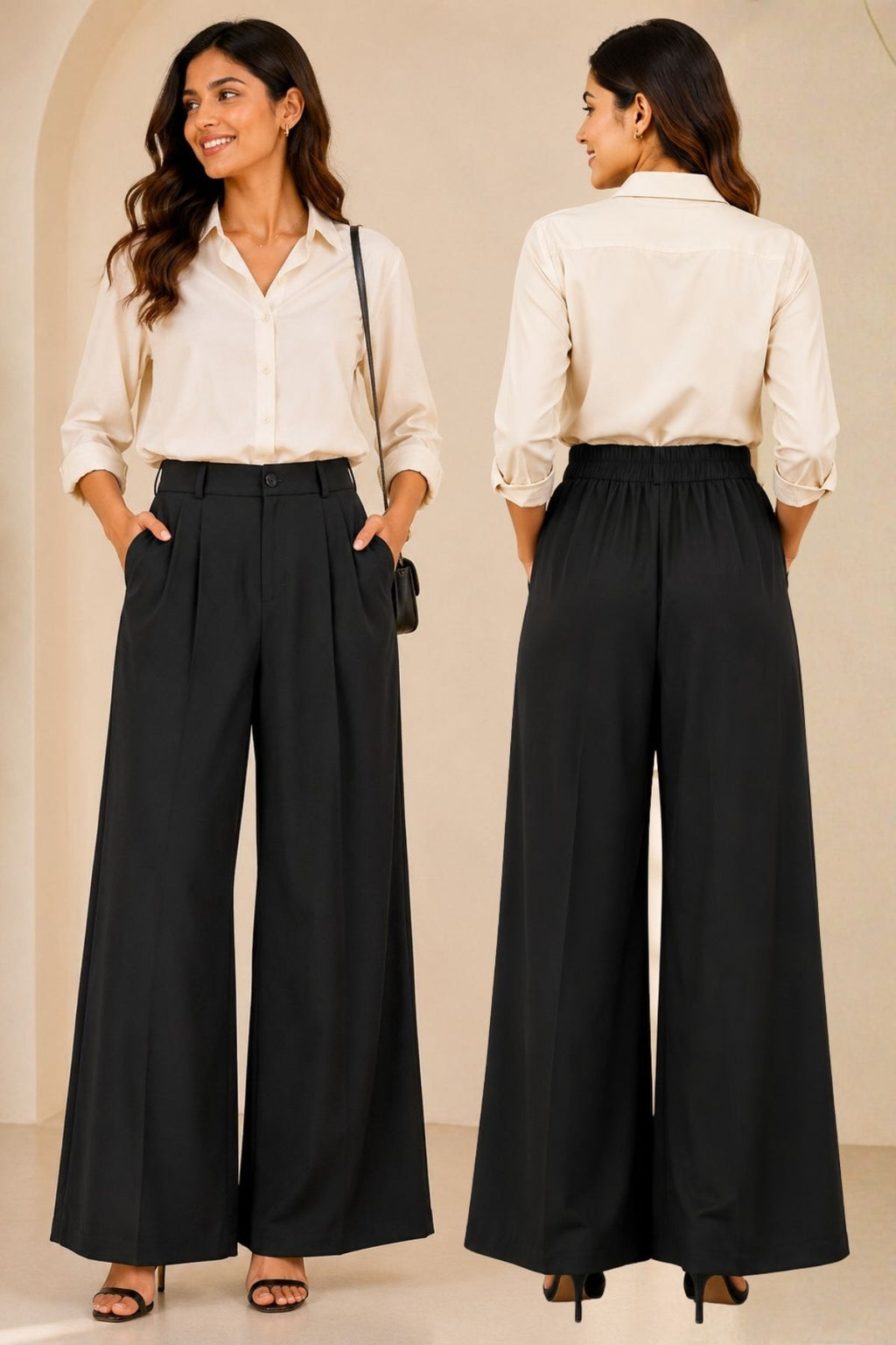 Korean Wide Leg Black Pants