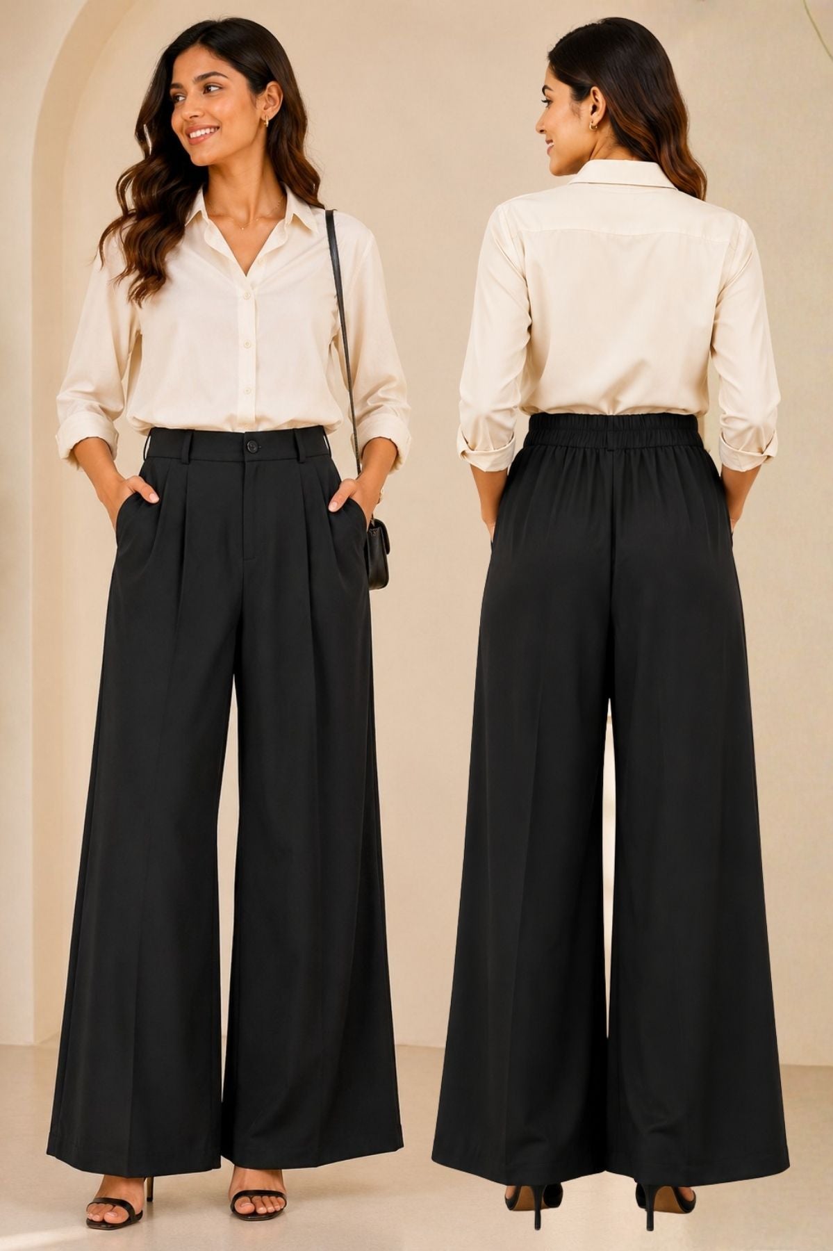 Korean Wide Leg Black Pants