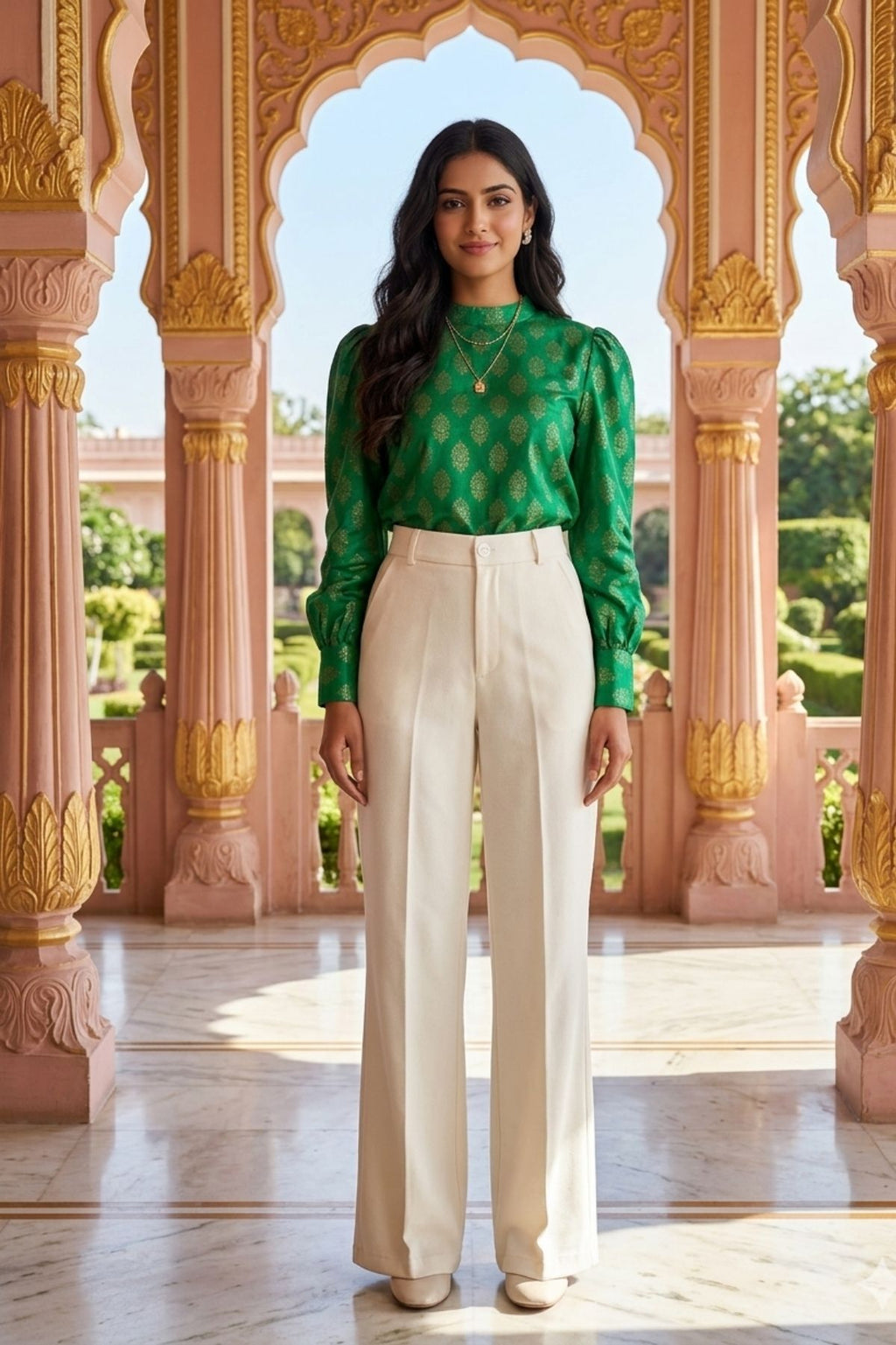 White Formal Korean Pants