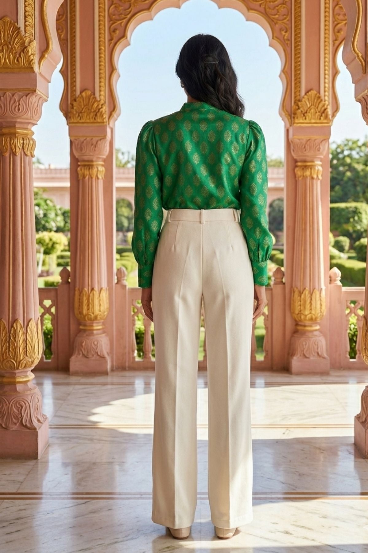 White Formal Korean Pants