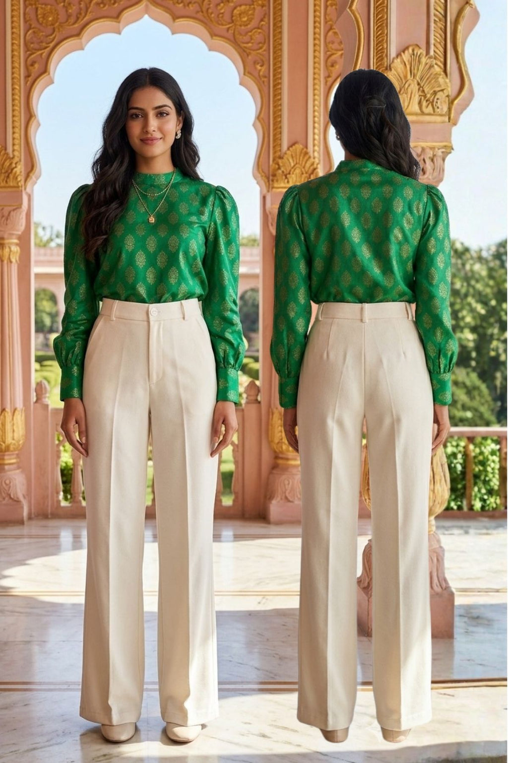 White Formal Korean Pants