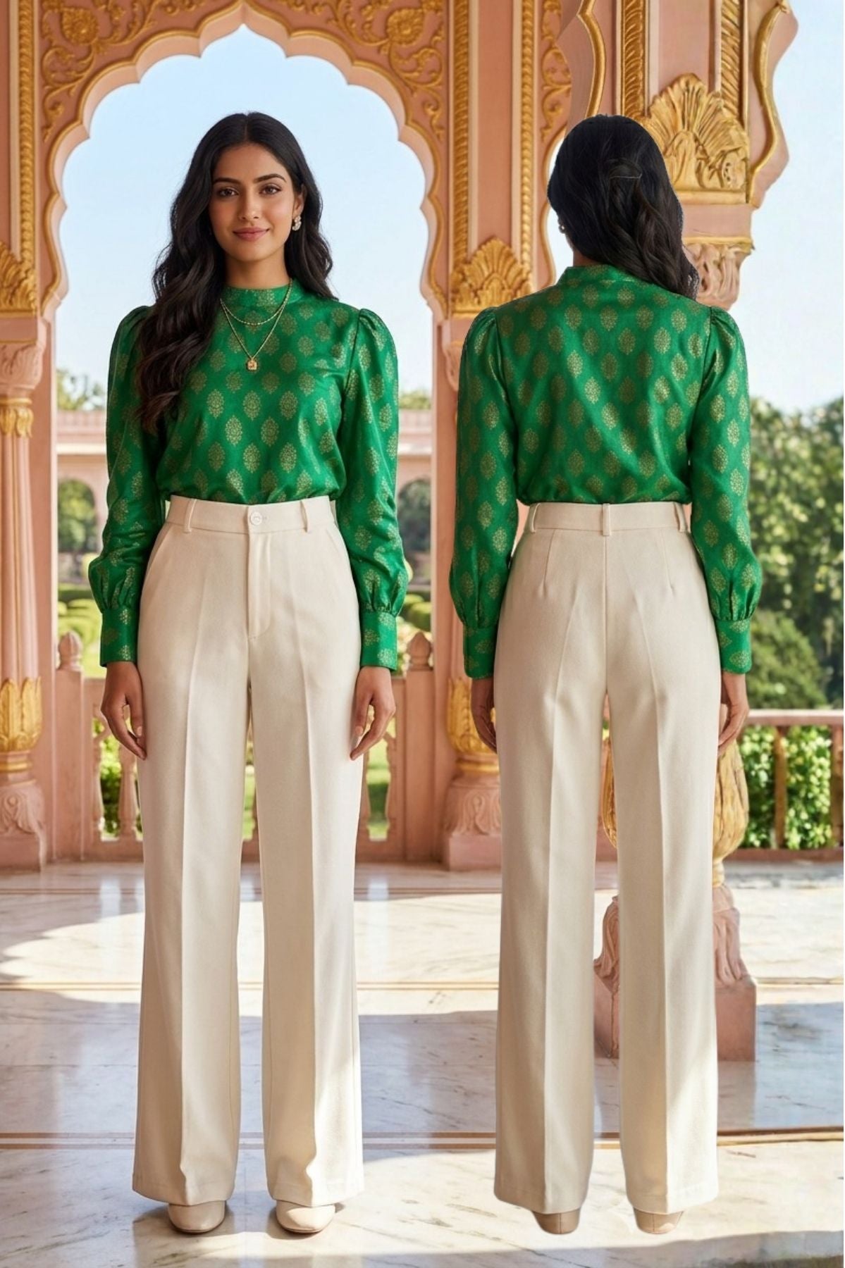White Formal Korean Pants