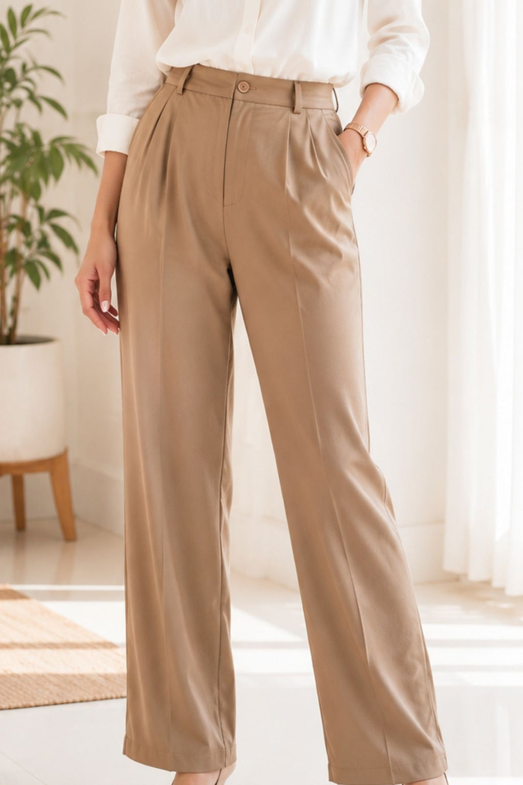 Women's Khaki Korean Pants