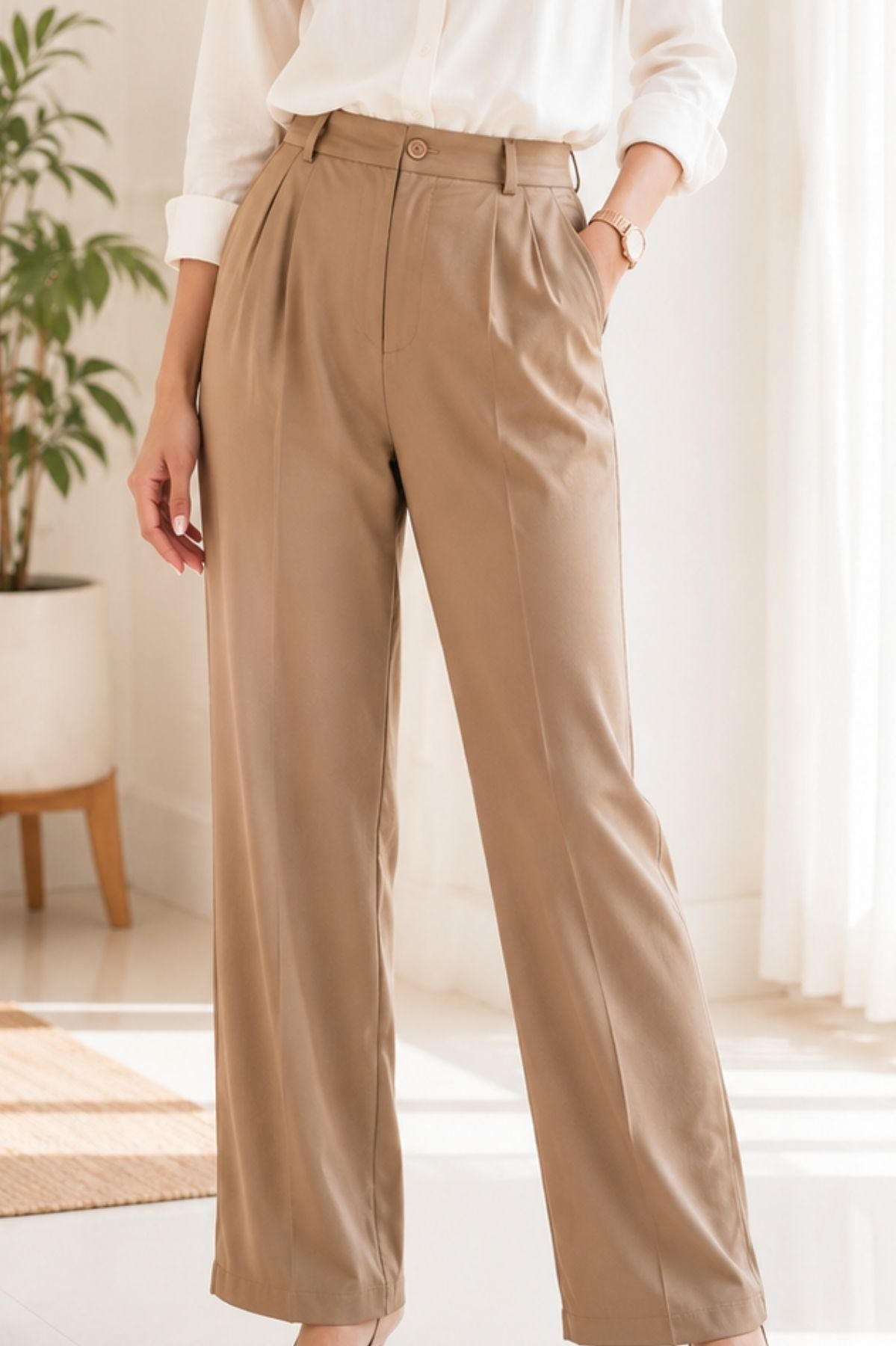 Women's Khaki Korean Pants