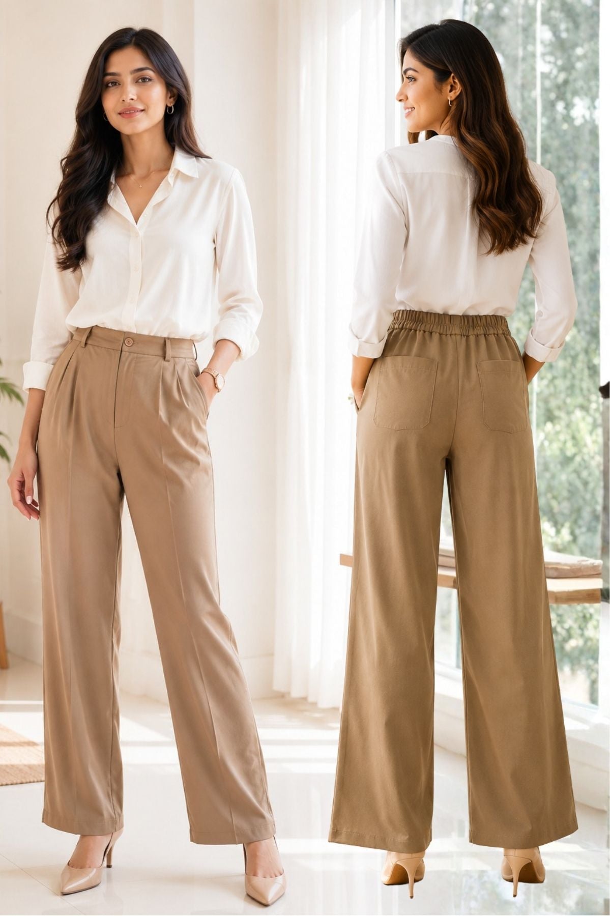 Women's Khaki Korean Pants