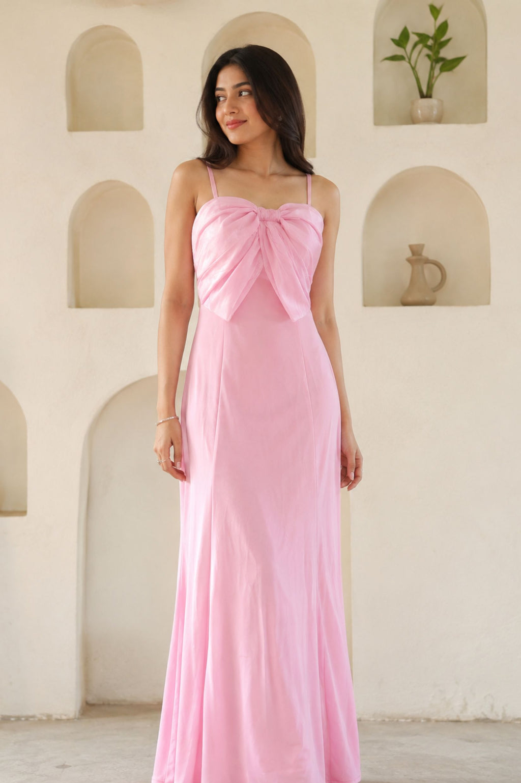 Pink Bodycon Spaghetti Strap Party Dress