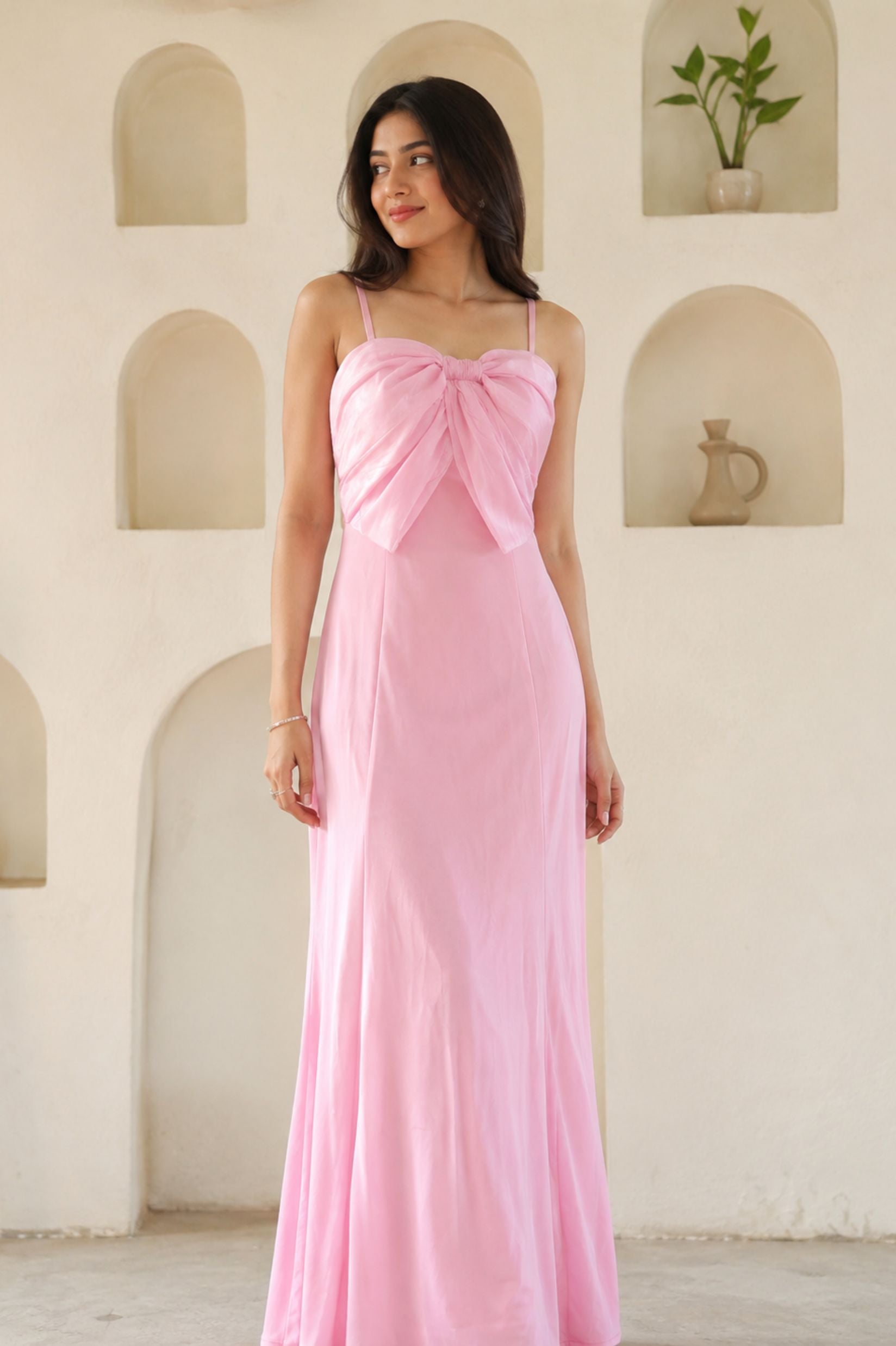 Pink Bodycon Spaghetti Strap Party Dress