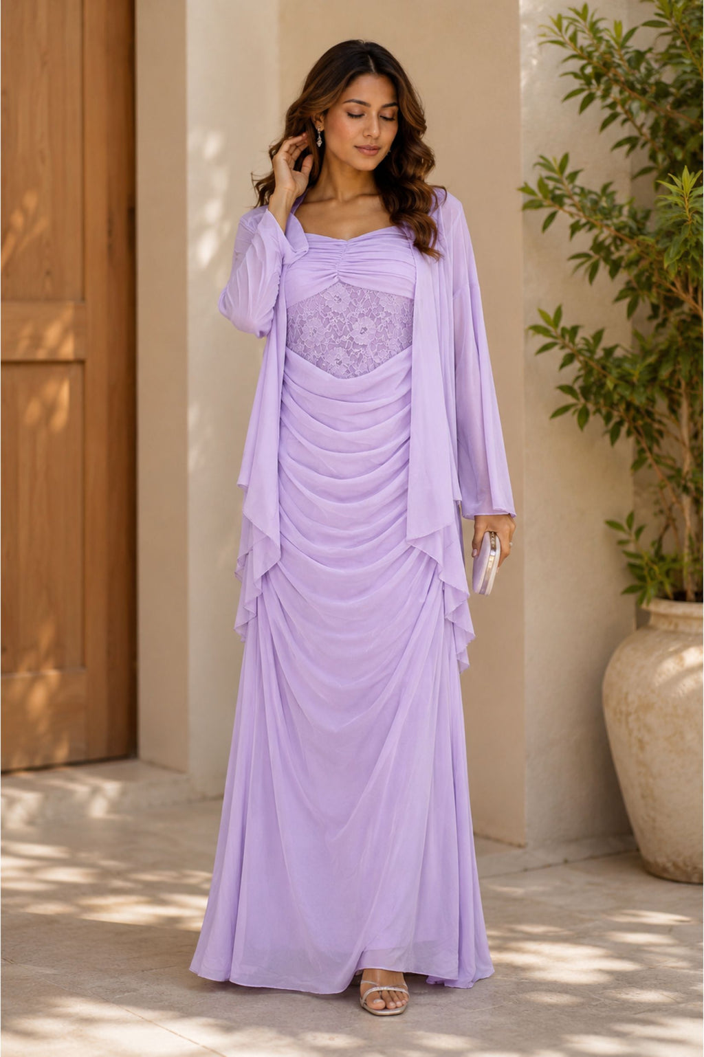 Women Casual Dress with Shrug