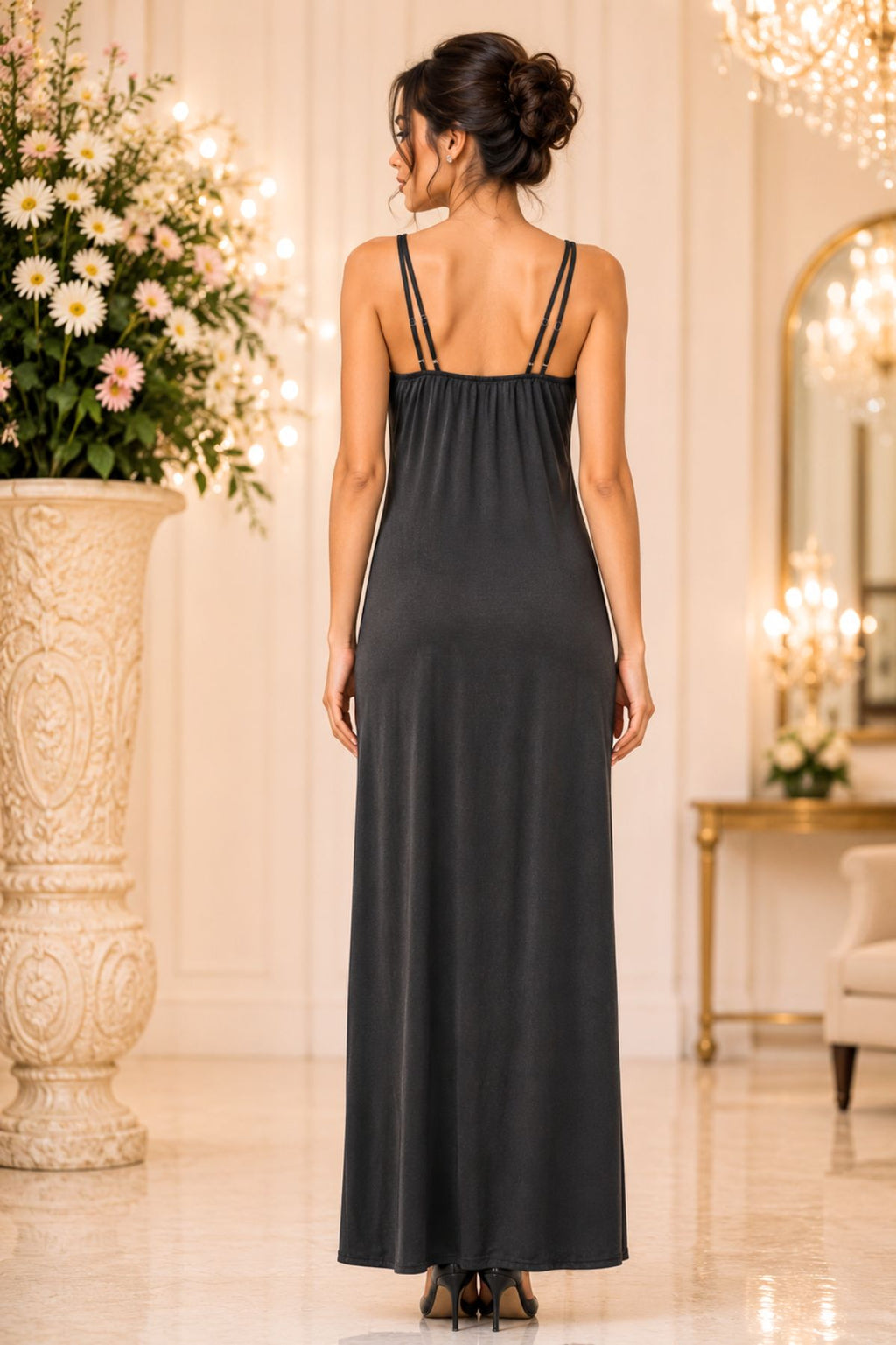 Black Sleeveless Bodycon Maxi Dress