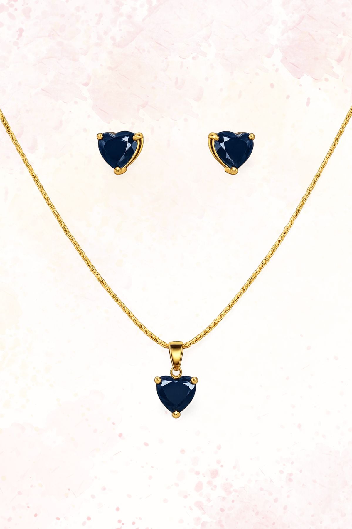 Heart Pendant Necklace and Earrings Set