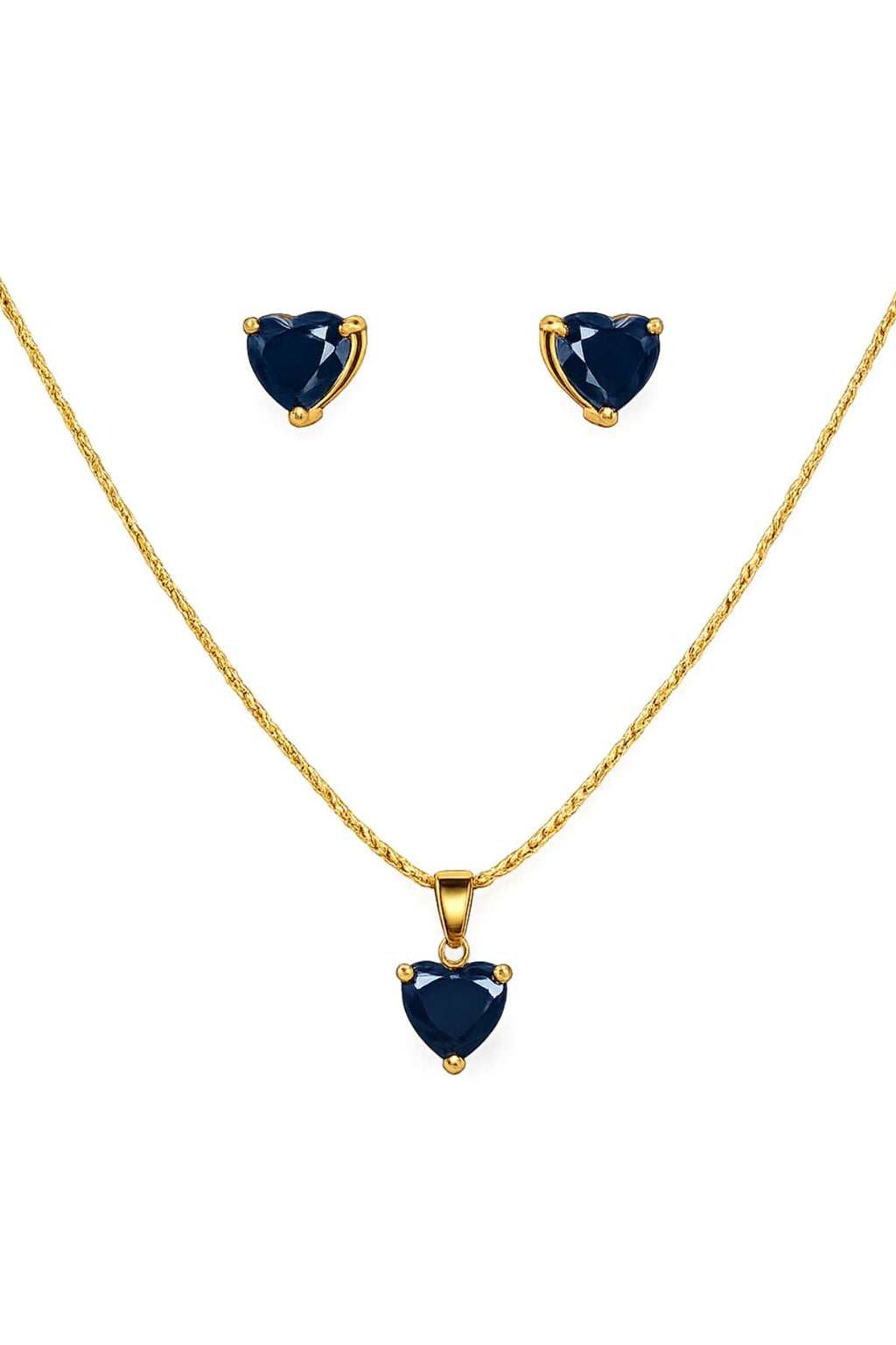 Heart Pendant Necklace and Earrings Set