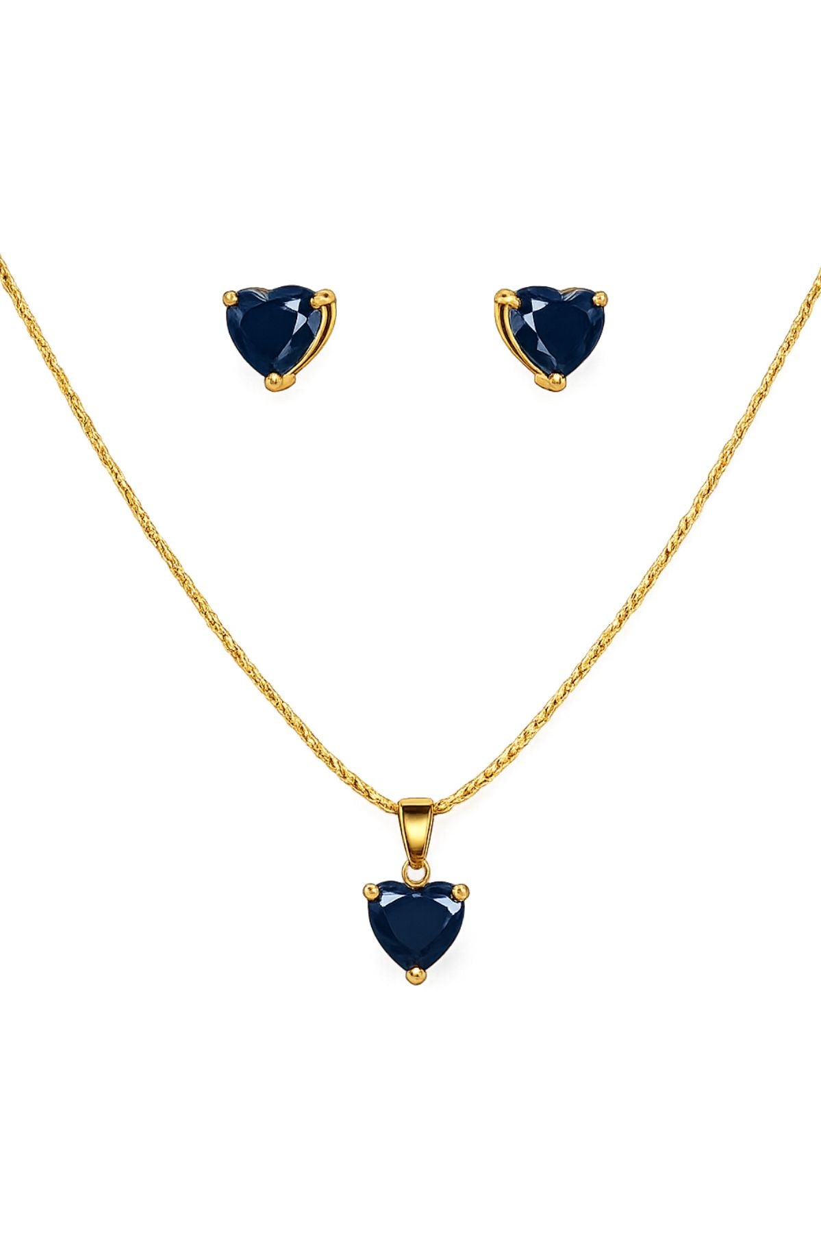 Heart Pendant Necklace and Earrings Set