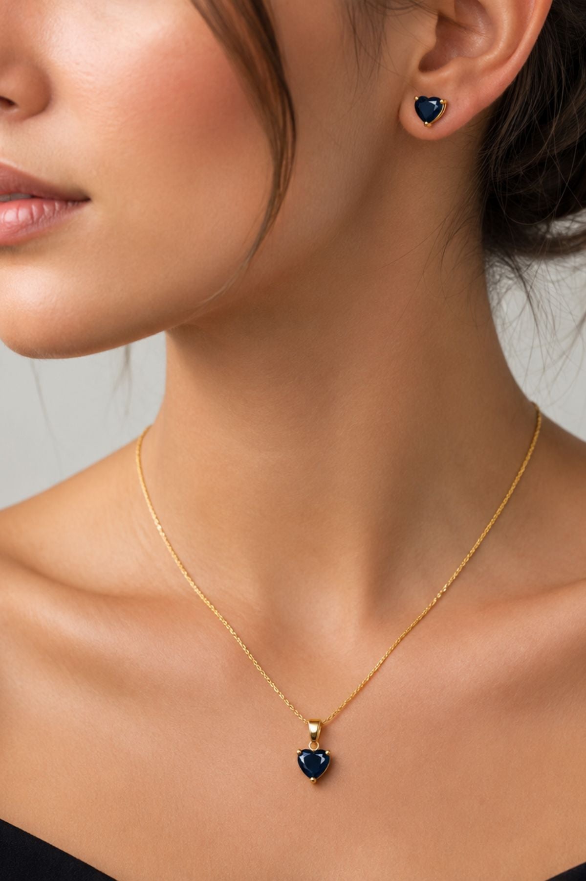 Heart Pendant Necklace and Earrings Set