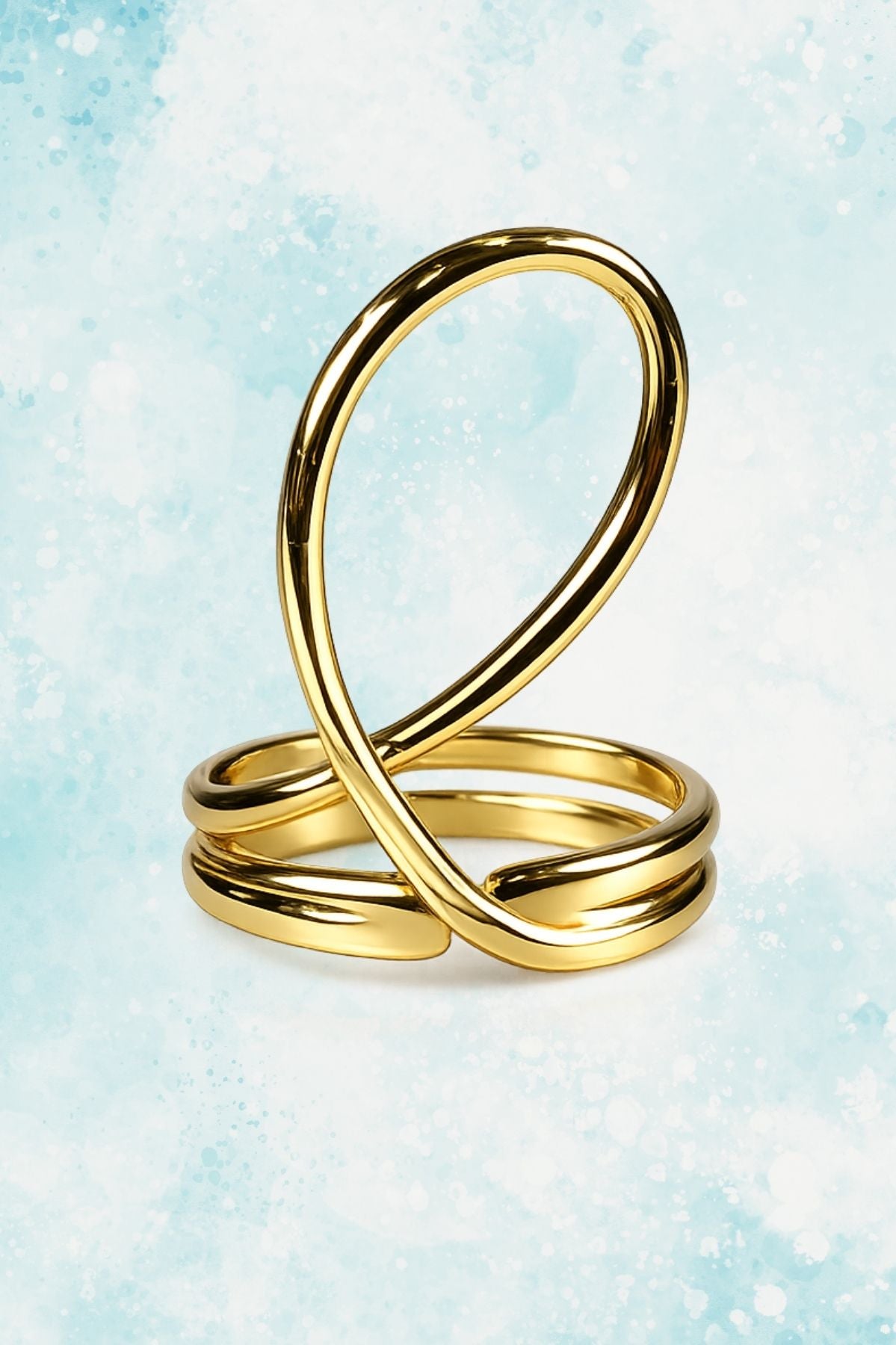 Golden Triple-Band Ring