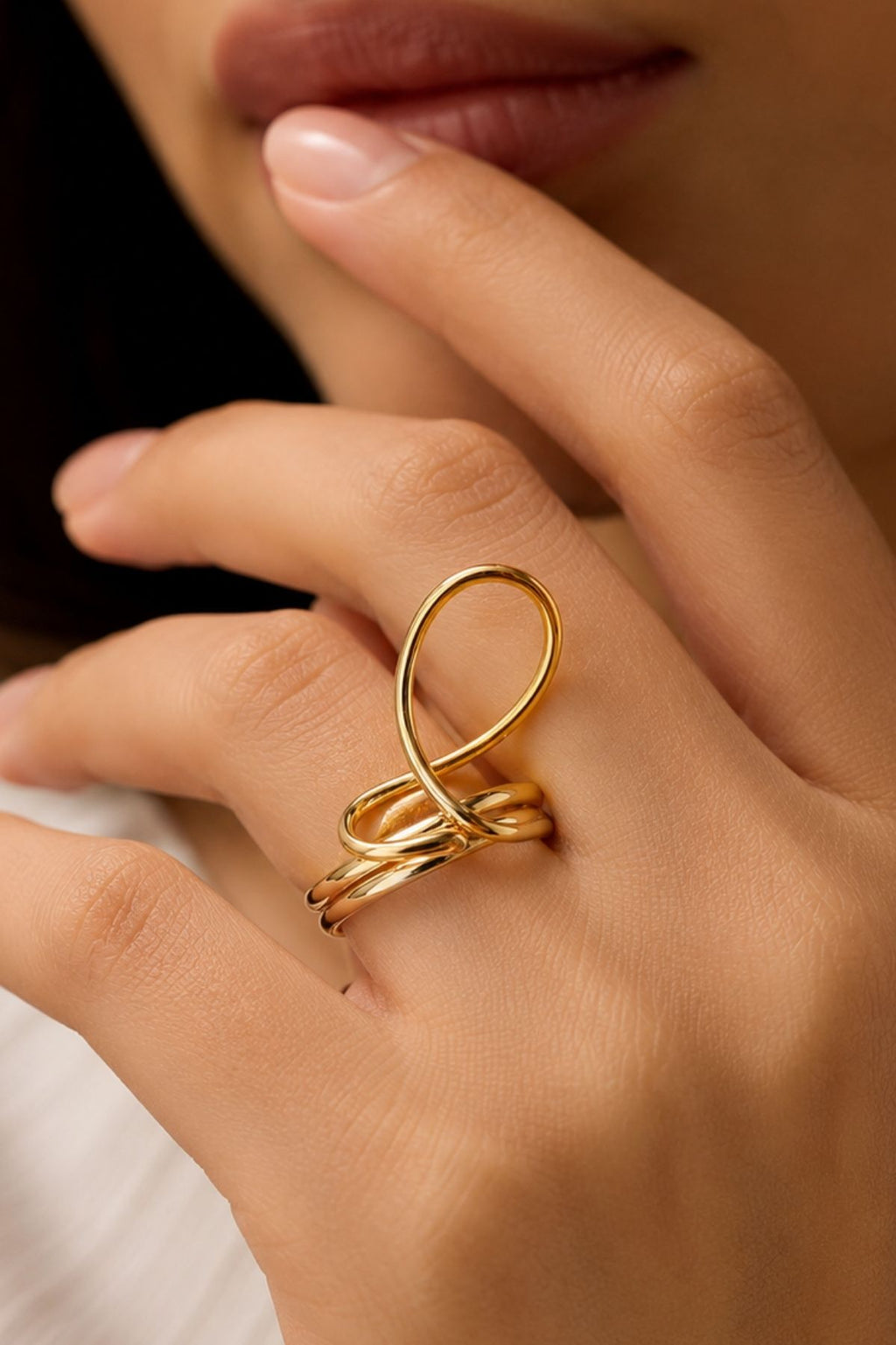 Golden Triple-Band Ring