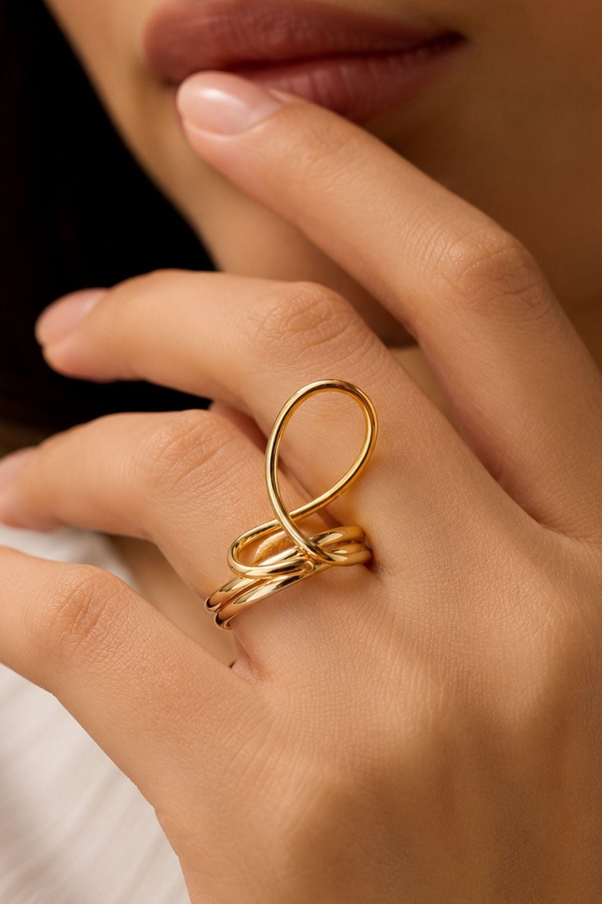 Golden Triple-Band Ring