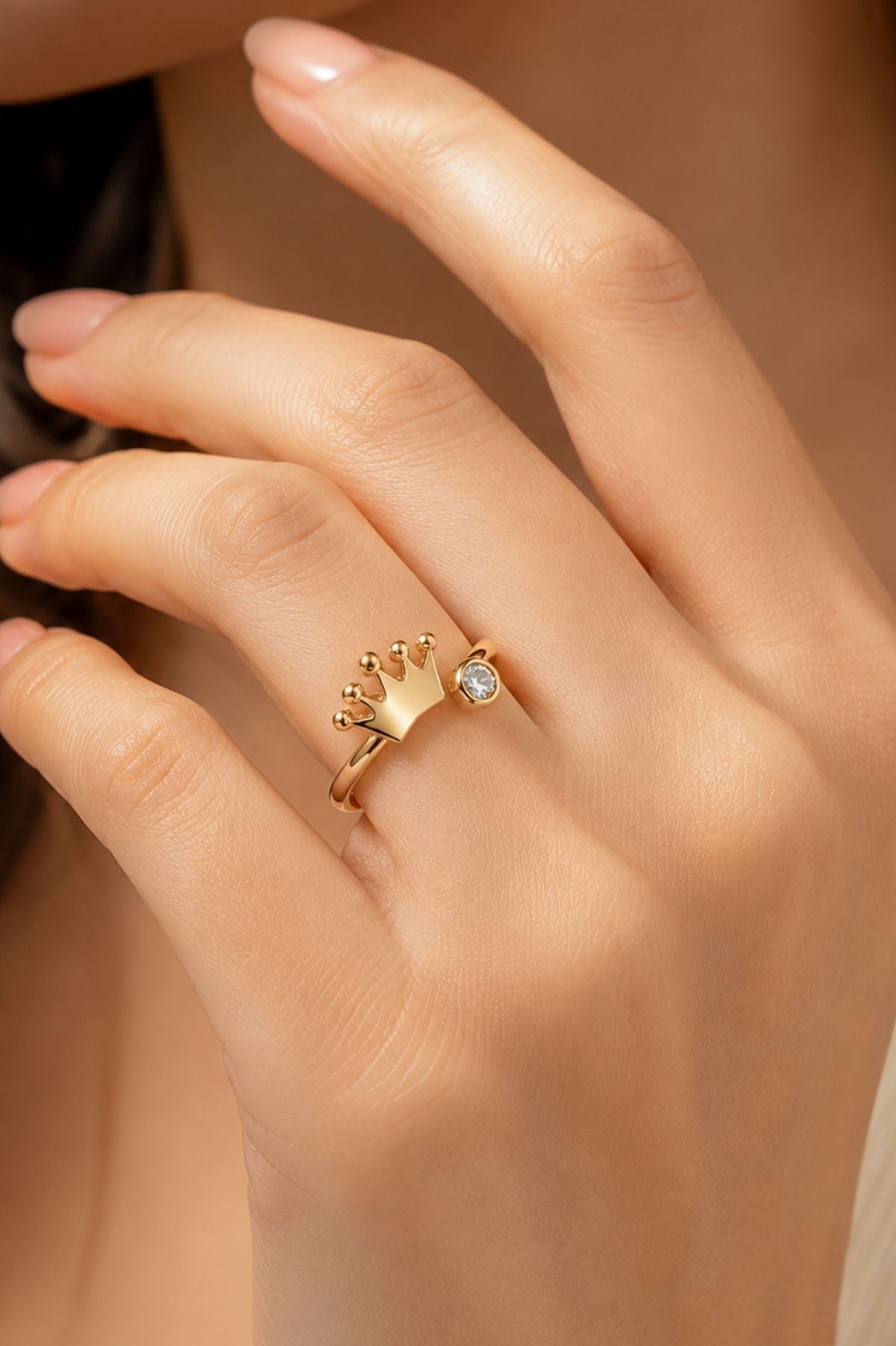 Adjustable Gold Finger Ring