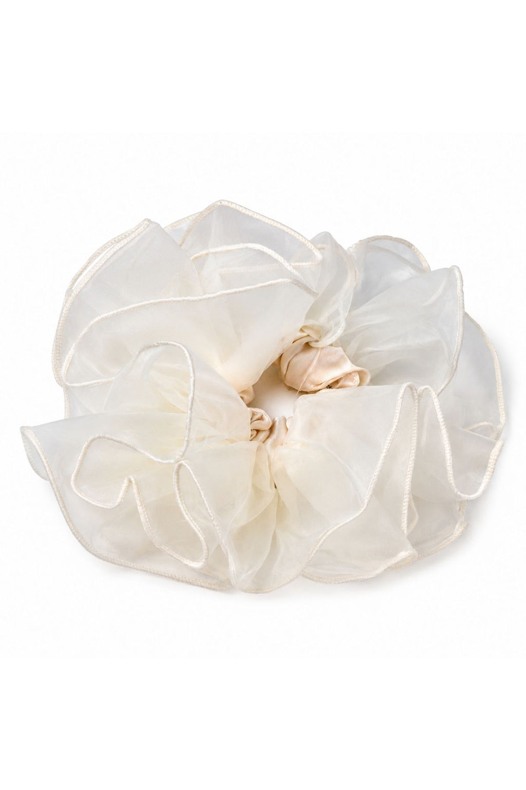 Off White Organza Scrunchie