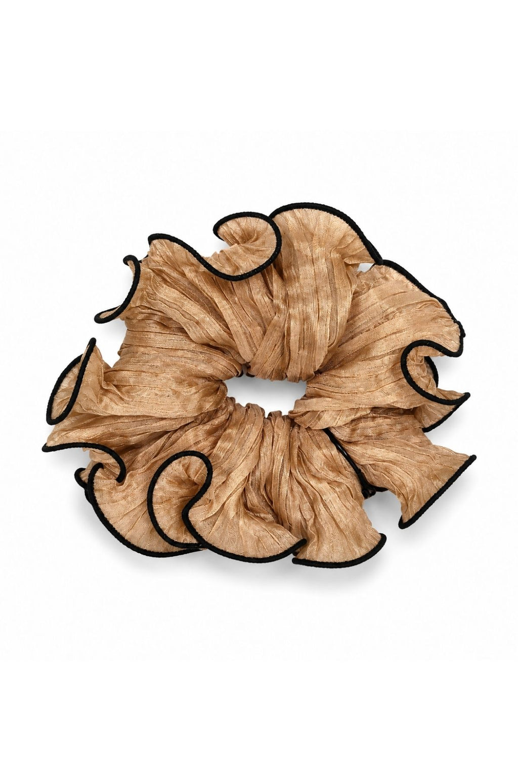 Beige Ruffle Organza Scrunchie