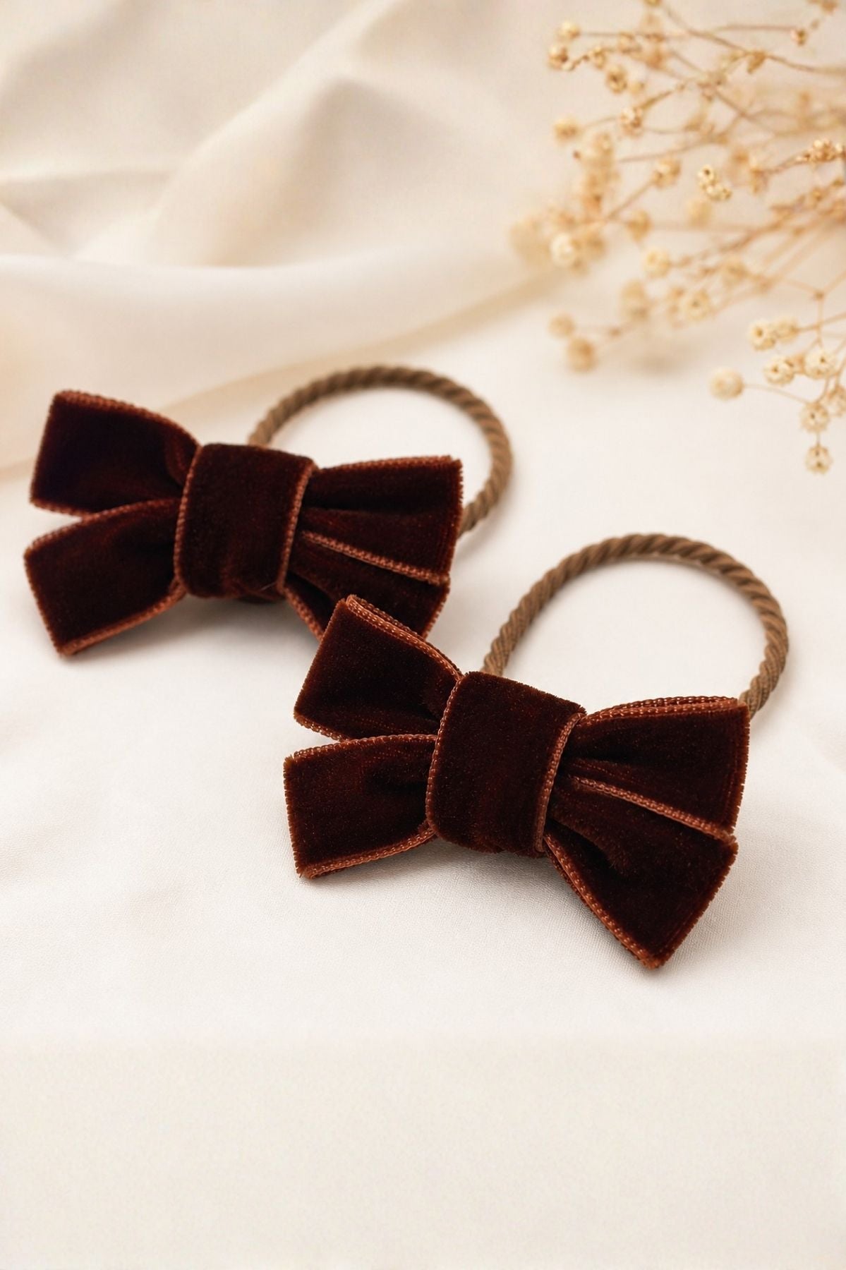Brown Velvet Ribbon Hair Tie